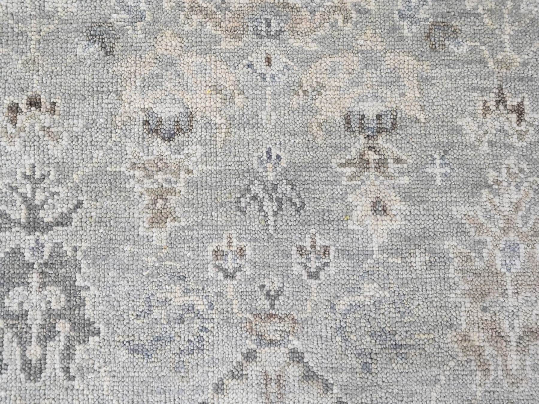 8'1"x10' Spanish Gray, Supple Collection, Oushak All Over Design, Hand Knotted, Shiny Wool Pile, Vegetable Dyes, Oriental Rug HR10486 - Image 8