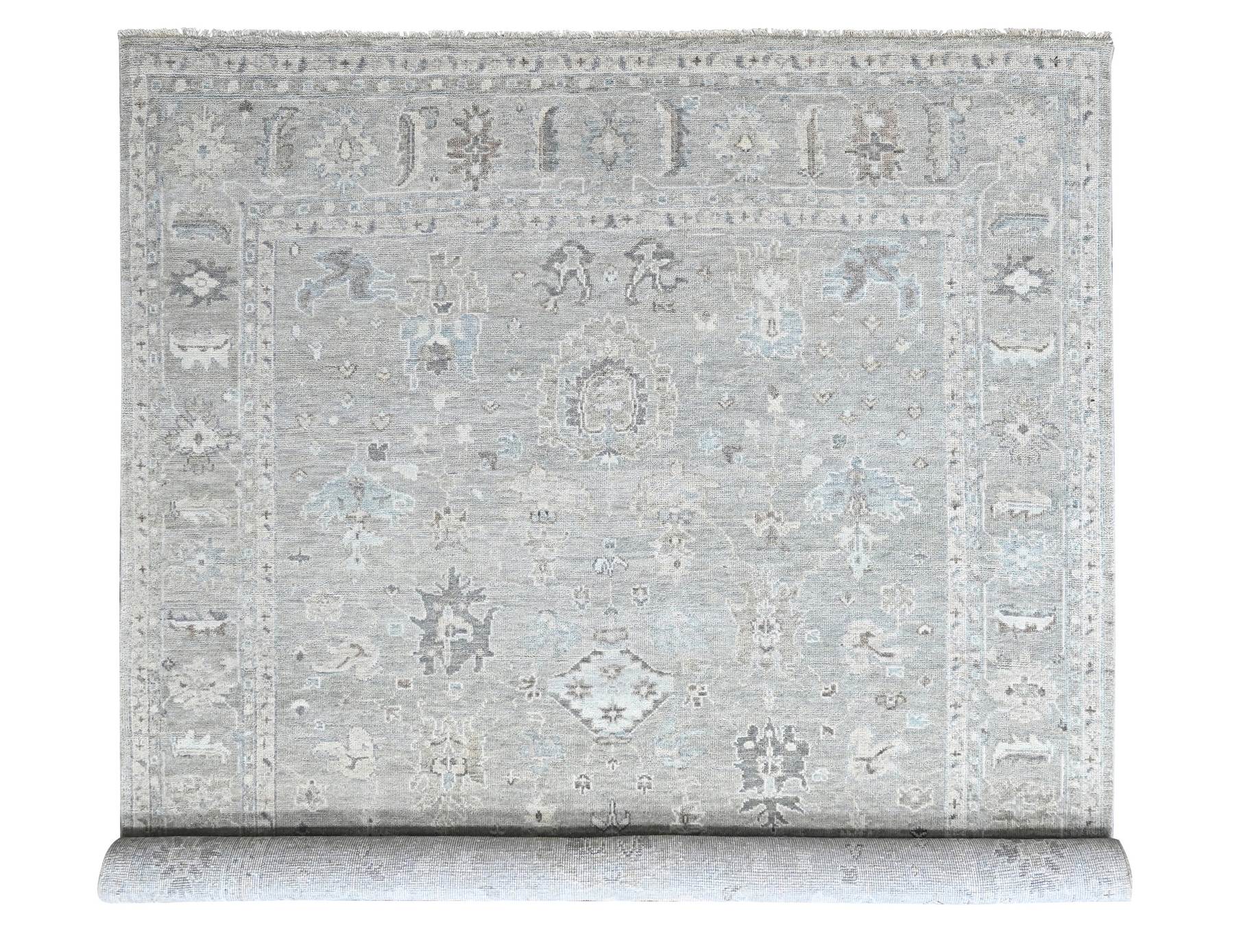 11'9"x14'9" Spanish Gray, Supple Collection, Oushak All Over Design, Hand Knotted, Luxurious Wool, Vegetable Dyes, XL, Oversized, Oriental Rug HR10488