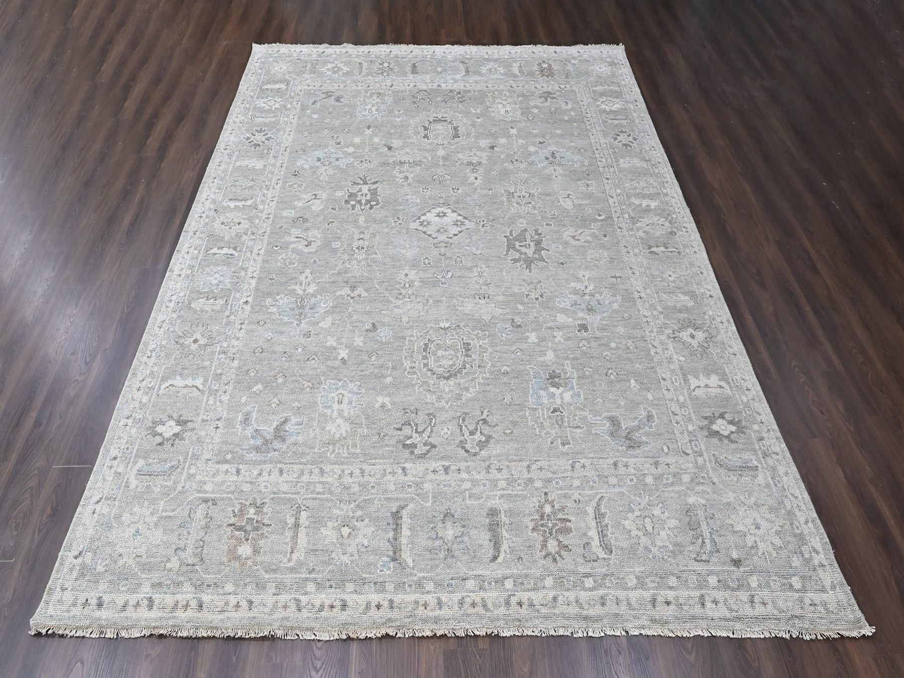 11'9"x14'9" Spanish Gray, Supple Collection, Oushak All Over Design, Hand Knotted, Luxurious Wool, Vegetable Dyes, XL, Oversized, Oriental Rug HR10488 - Image 2