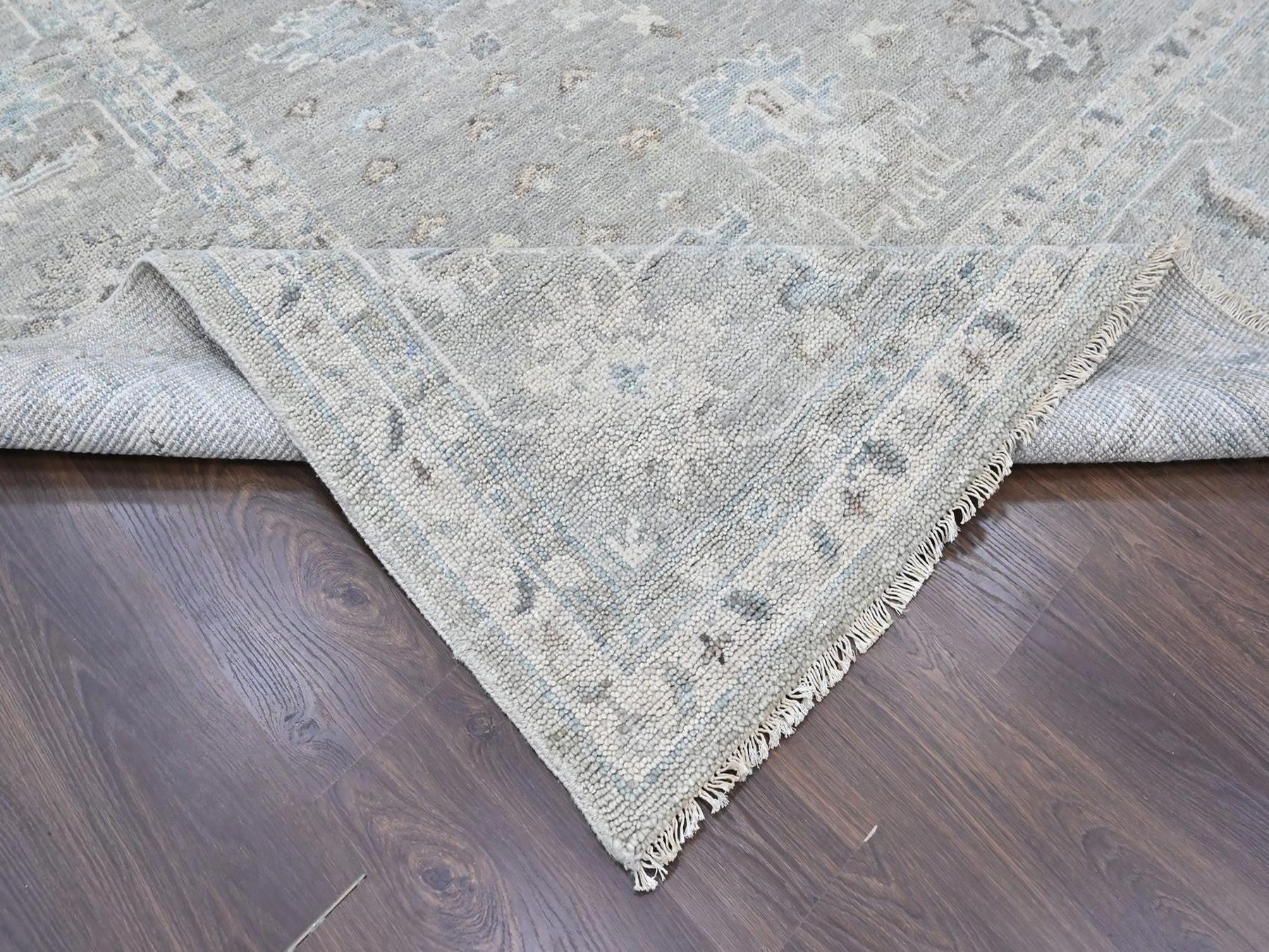11'9"x14'9" Spanish Gray, Supple Collection, Oushak All Over Design, Hand Knotted, Luxurious Wool, Vegetable Dyes, XL, Oversized, Oriental Rug HR10488 - Image 6