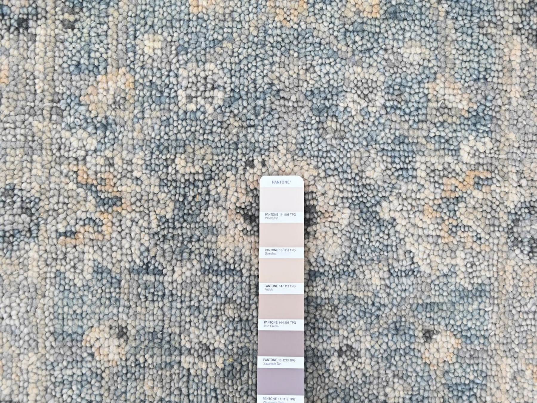2'x3' Powder Blue, Supple Collection, Oushak Design, Hand Knotted, Luxurious Wool, Vegetable Dyes, Mat, Sample, Oriental Rug HR10494 - Image 3