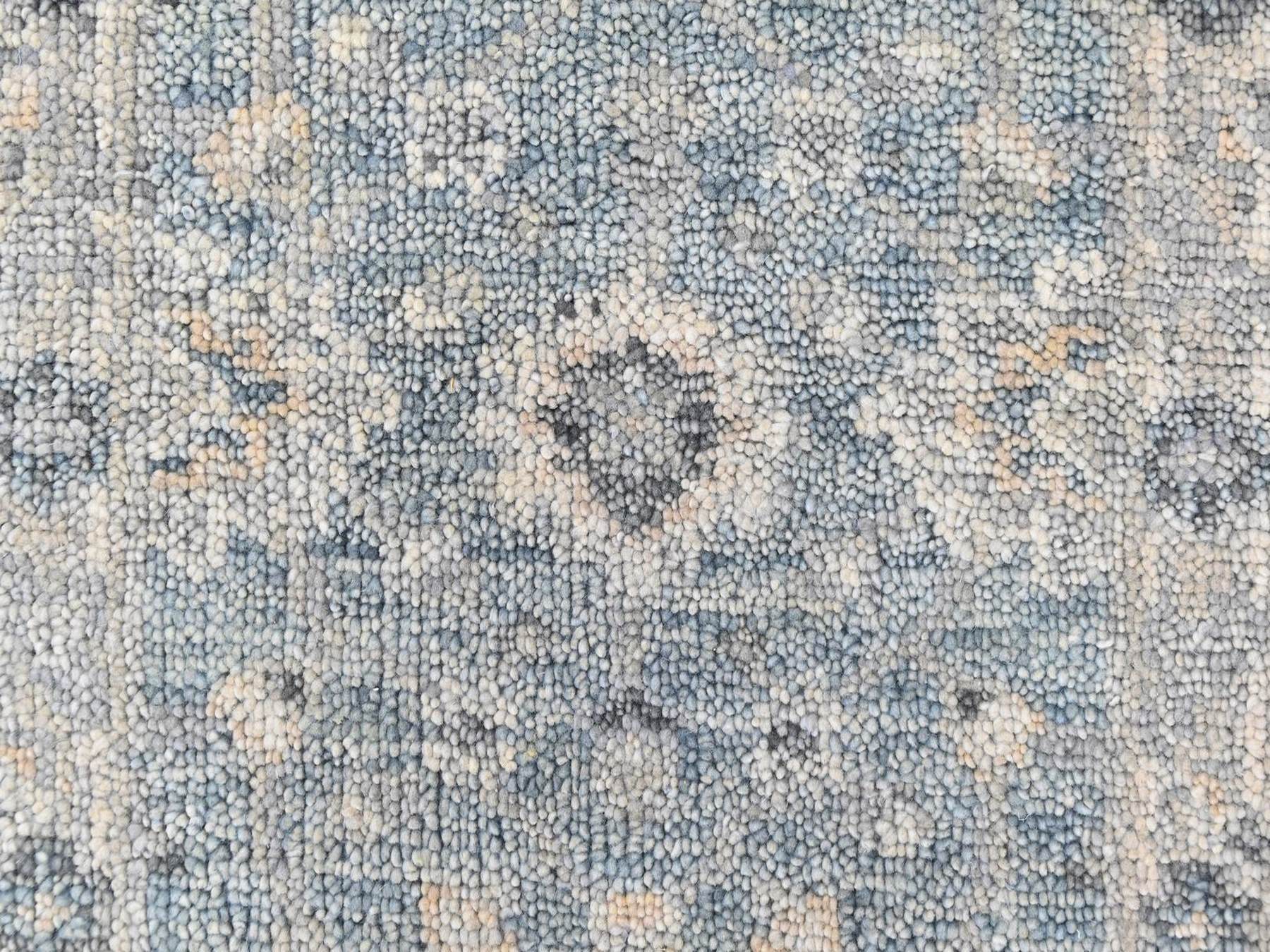 2'x3' Powder Blue, Supple Collection, Oushak Design, Hand Knotted, Luxurious Wool, Vegetable Dyes, Mat, Sample, Oriental Rug HR10494 - Image 4