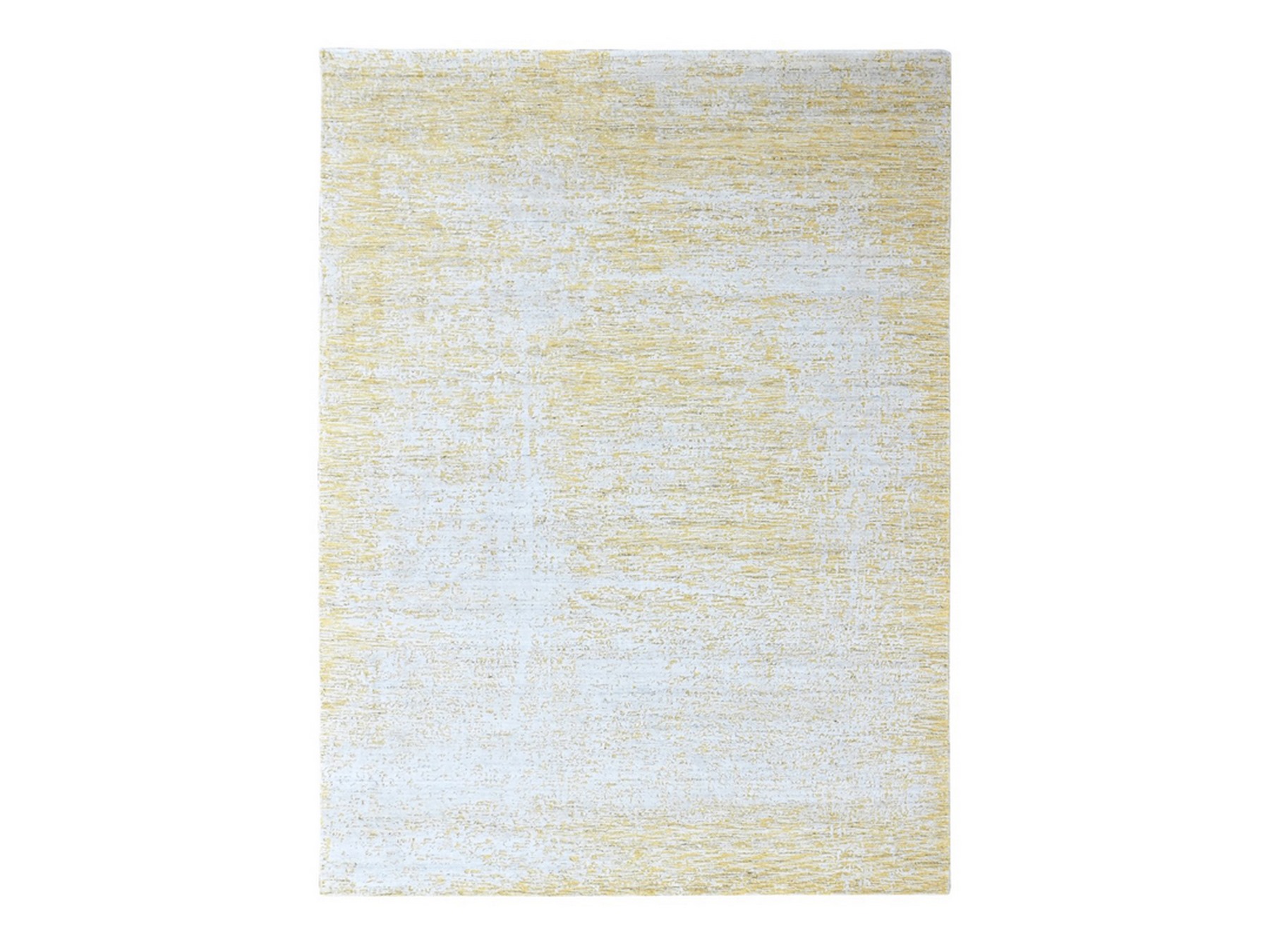 9'1"x12'1" Macaroon Yellow, Wool and Plant Based Silk, Textured Pile, Hand Loomed, Modern Design, Oriental Rug HR10513