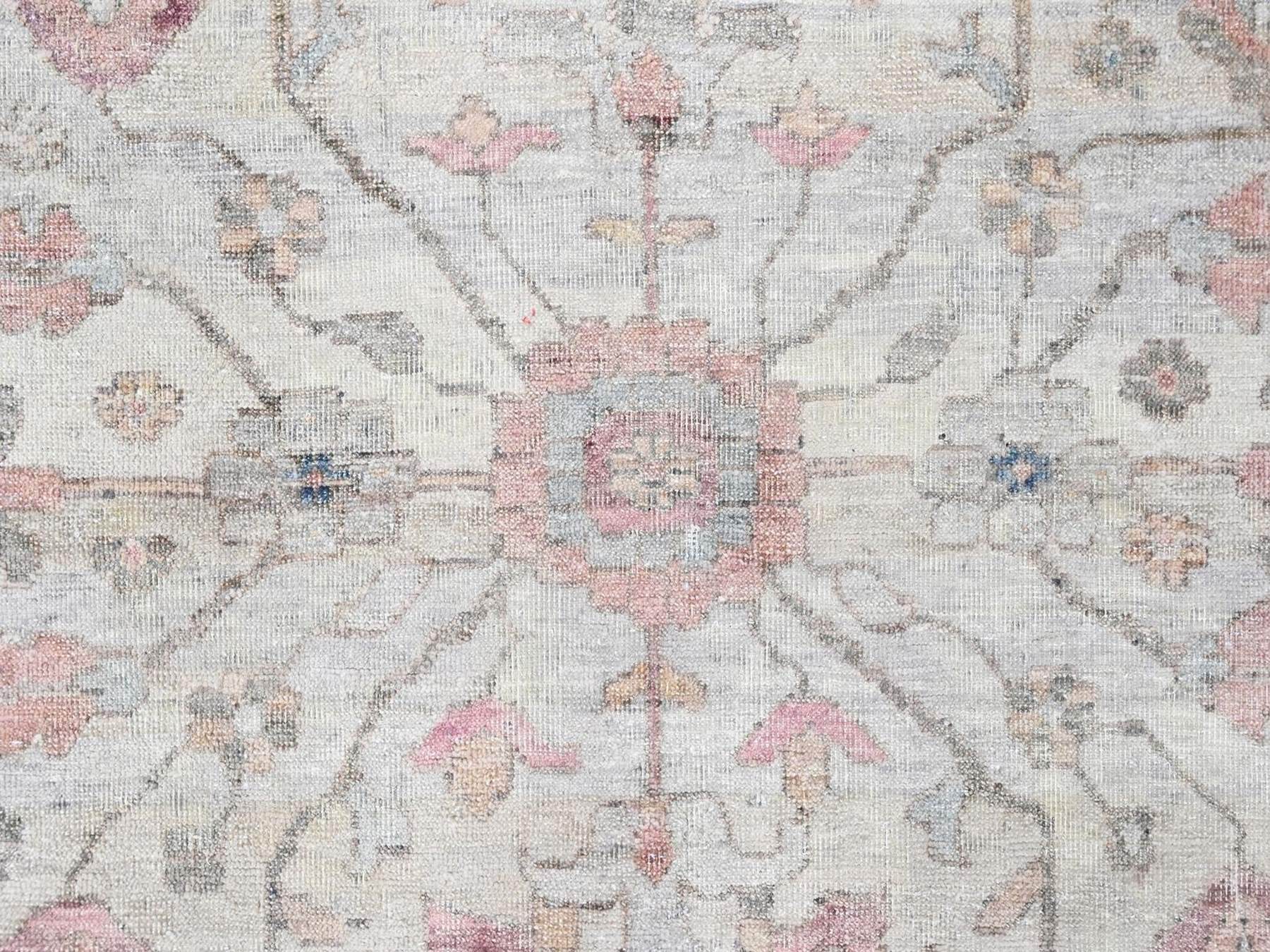 9'x11'10" Beige, Antiqued Persian Heriz All Over Design, Vegetable Dyes, Zero Pile, Distressed, Sheared Low, Hand Knotted, 100% Wool, Oriental Rug HR10545 - Image 8