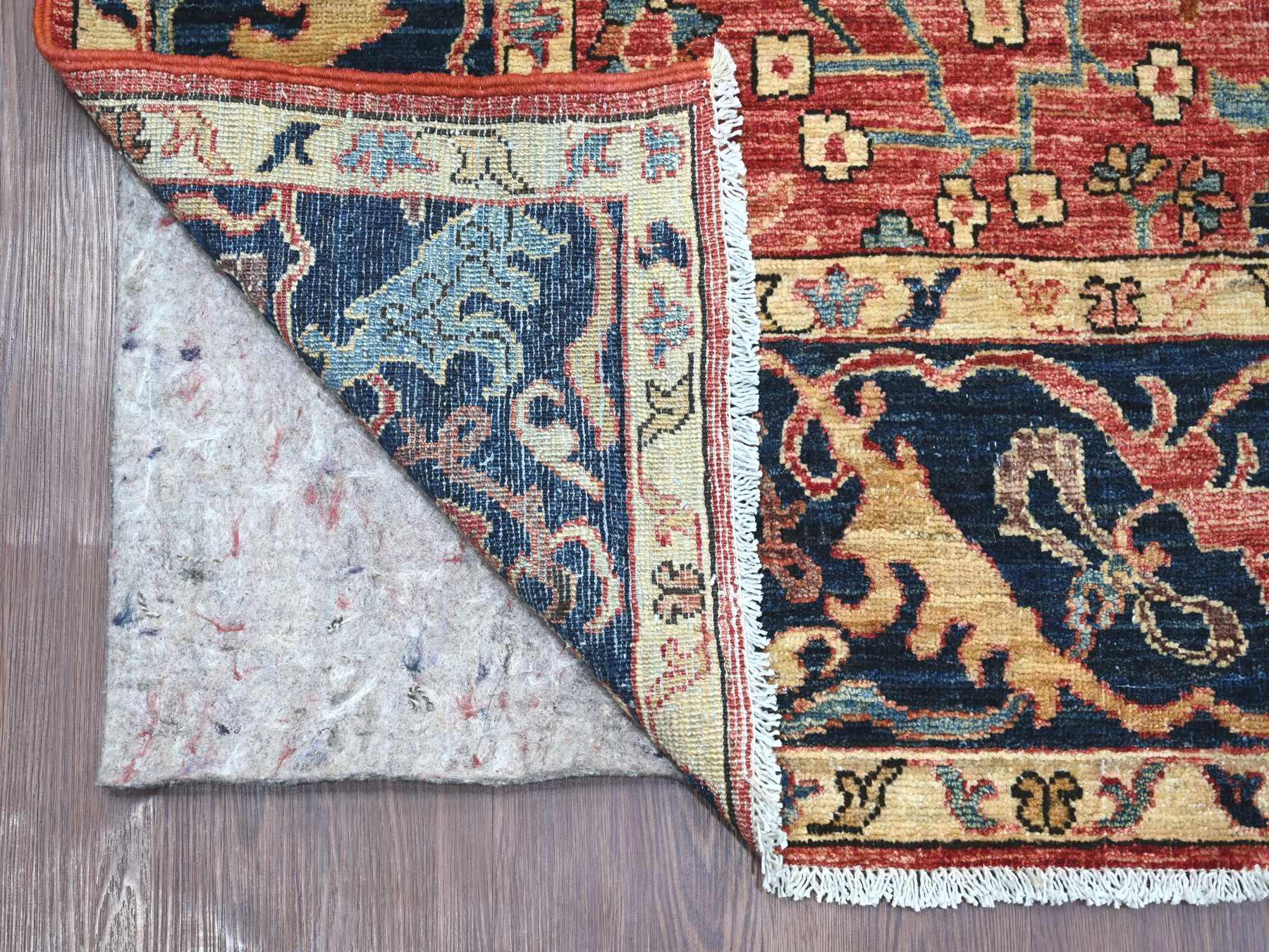 6'1"x11'7" Crimson Red, Sarouk Fereghan Design, Hand Knotted, High Mountain Wool, Aryana Grade, Soft Pile, Vegetable Dyes, Densely Woven, Gallery Size, Wide Runner, Oriental Rug HR21142 - Image 2