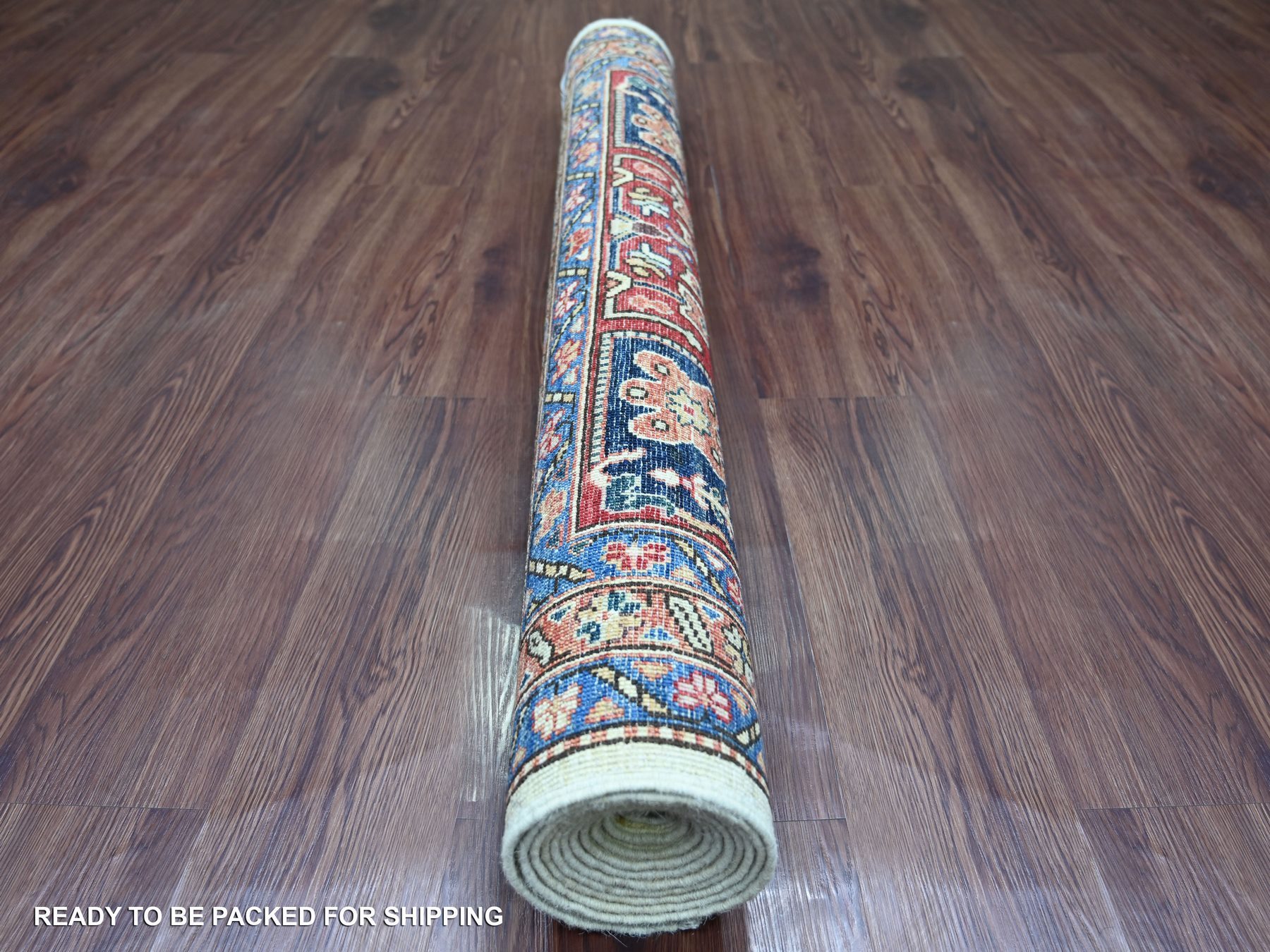 4'x9'10" Chiffon White, Bakshaish Design, Open Field with Serrated Medallions, Hand Knotted, High Mountain Wool, Aryana Grade, Soft Pile, Vegetable Dyes, Densely Woven, Wide Runner, Oriental Rug HR21152 - Image 4