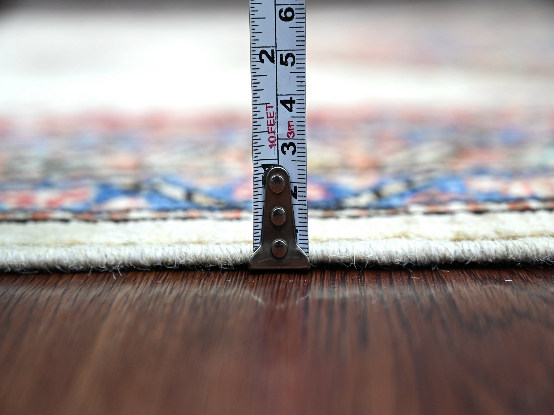 4'x9'10" Chiffon White, Bakshaish Design, Open Field with Serrated Medallions, Hand Knotted, High Mountain Wool, Aryana Grade, Soft Pile, Vegetable Dyes, Densely Woven, Wide Runner, Oriental Rug HR21152 - Image 5