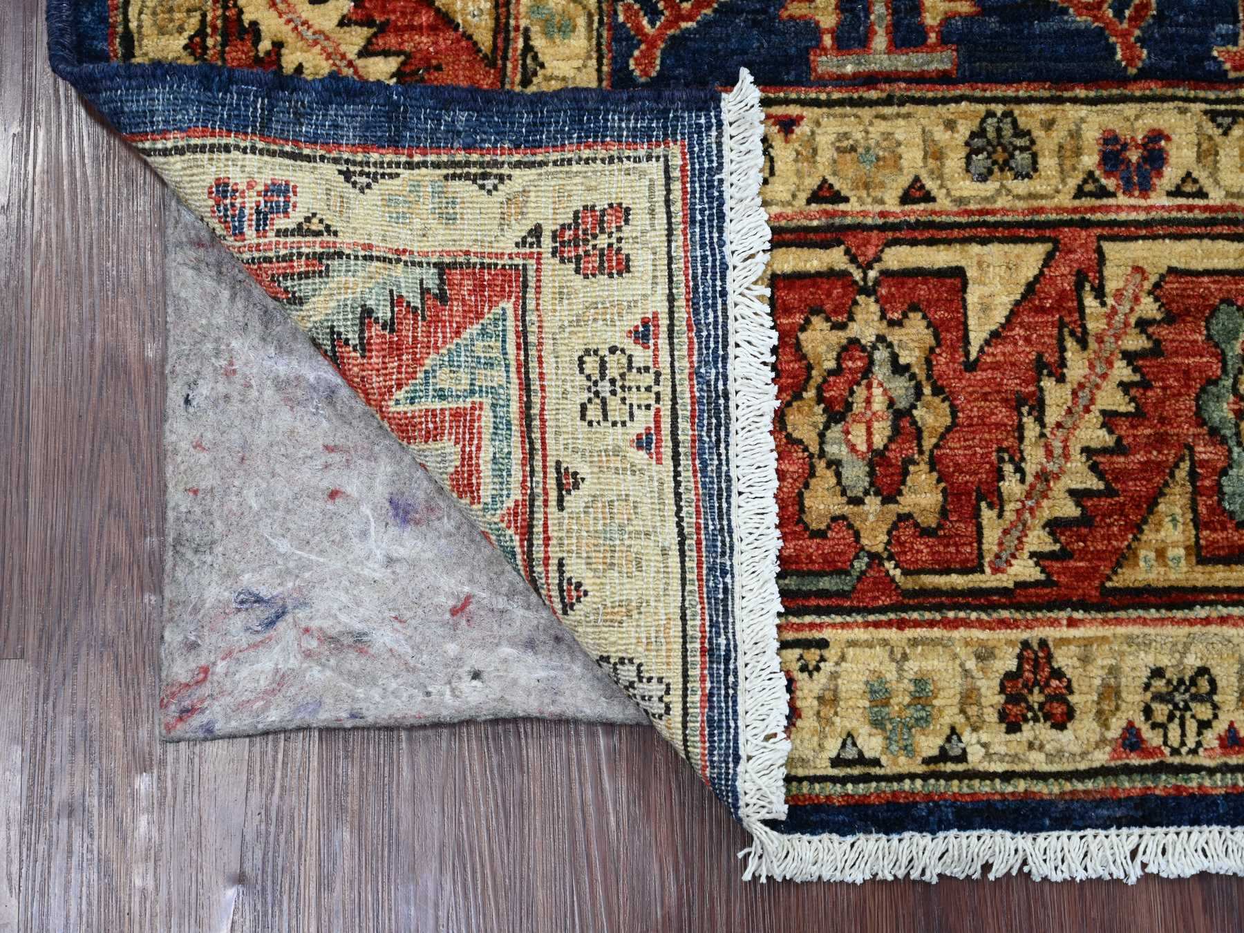 4'3"x6'6" Yale Blue, Tree of Life Northwest Persian Design, Hand Knotted, High Mountain Wool, Aryana Collection, Soft Pile, Vegetable Dyes, Densely Woven, Oriental Rug HR21235 - Image 2