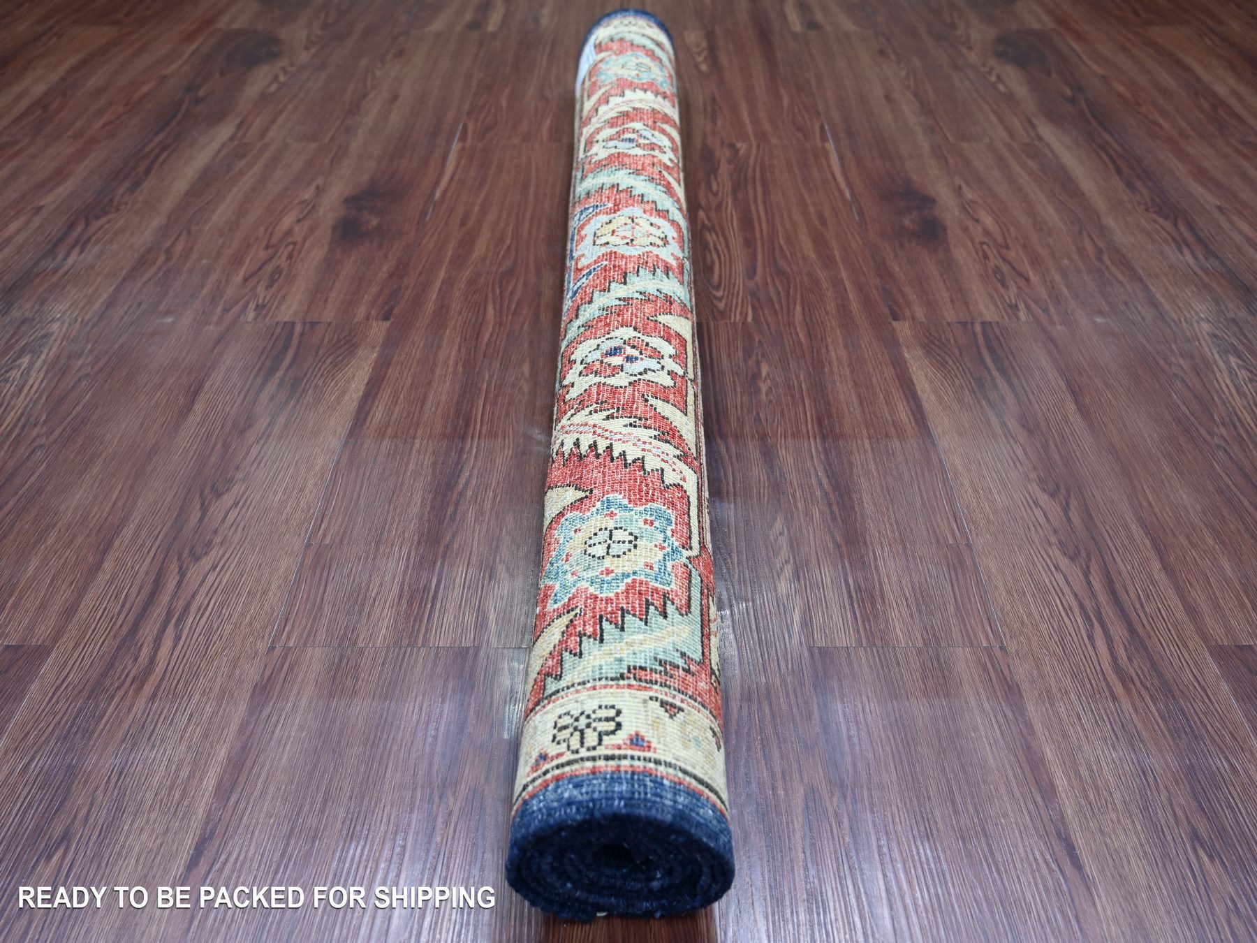 4'3"x6'6" Yale Blue, Tree of Life Northwest Persian Design, Hand Knotted, High Mountain Wool, Aryana Collection, Soft Pile, Vegetable Dyes, Densely Woven, Oriental Rug HR21235 - Image 4