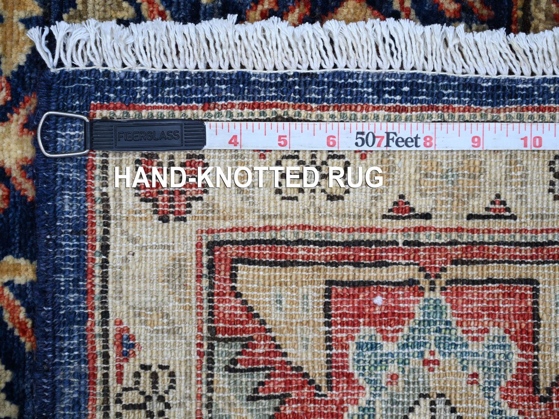 4'3"x6'6" Yale Blue, Tree of Life Northwest Persian Design, Hand Knotted, High Mountain Wool, Aryana Collection, Soft Pile, Vegetable Dyes, Densely Woven, Oriental Rug HR21235 - Image 6
