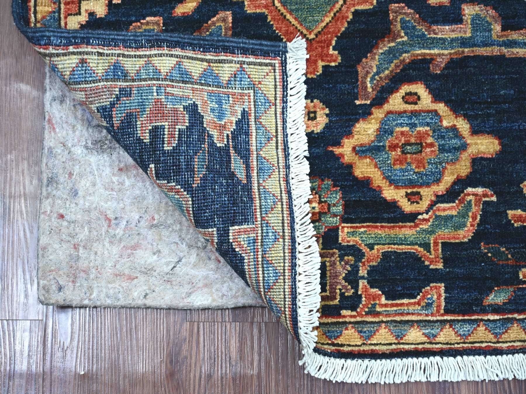 2'1"x6' Yale Blue, Aryana Grade, Northwest Persian Design, Hand Knotted, High Mountain Wool, Soft Pile, Vegetable Dyes, Densely Woven, Narrow Runner, Oriental Rug HR21283 - Image 2