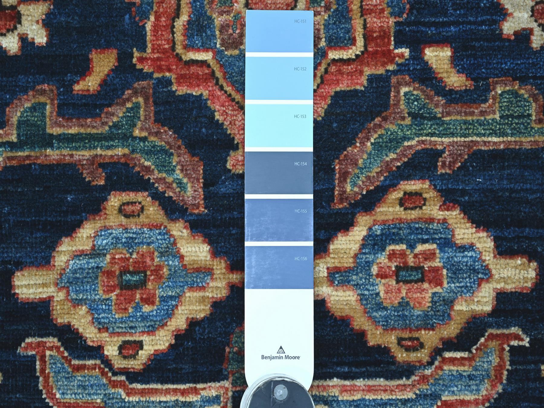 2'1"x6' Yale Blue, Aryana Grade, Northwest Persian Design, Hand Knotted, High Mountain Wool, Soft Pile, Vegetable Dyes, Densely Woven, Narrow Runner, Oriental Rug HR21283 - Image 3