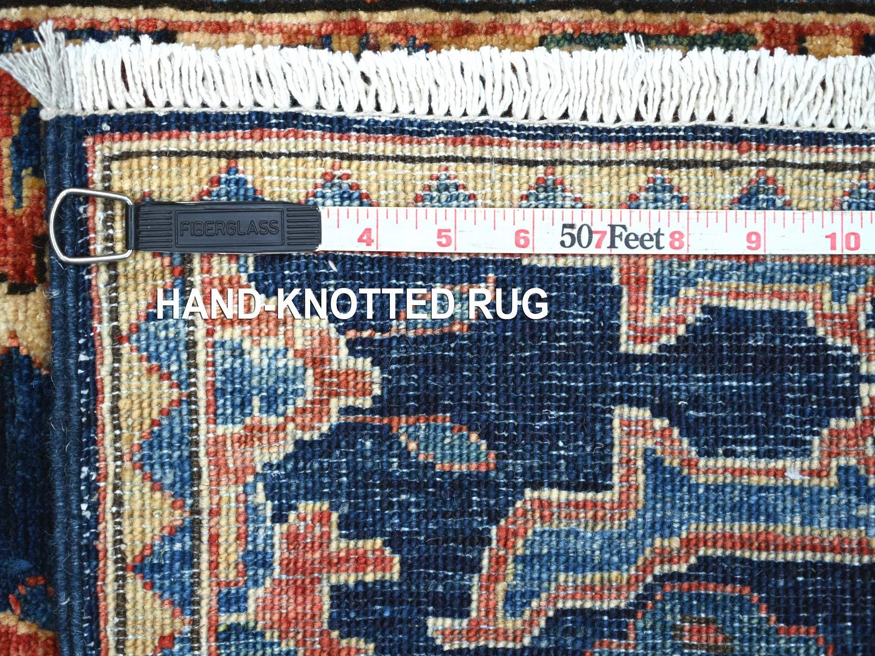 2'1"x6' Yale Blue, Aryana Grade, Northwest Persian Design, Hand Knotted, High Mountain Wool, Soft Pile, Vegetable Dyes, Densely Woven, Narrow Runner, Oriental Rug HR21283 - Image 6
