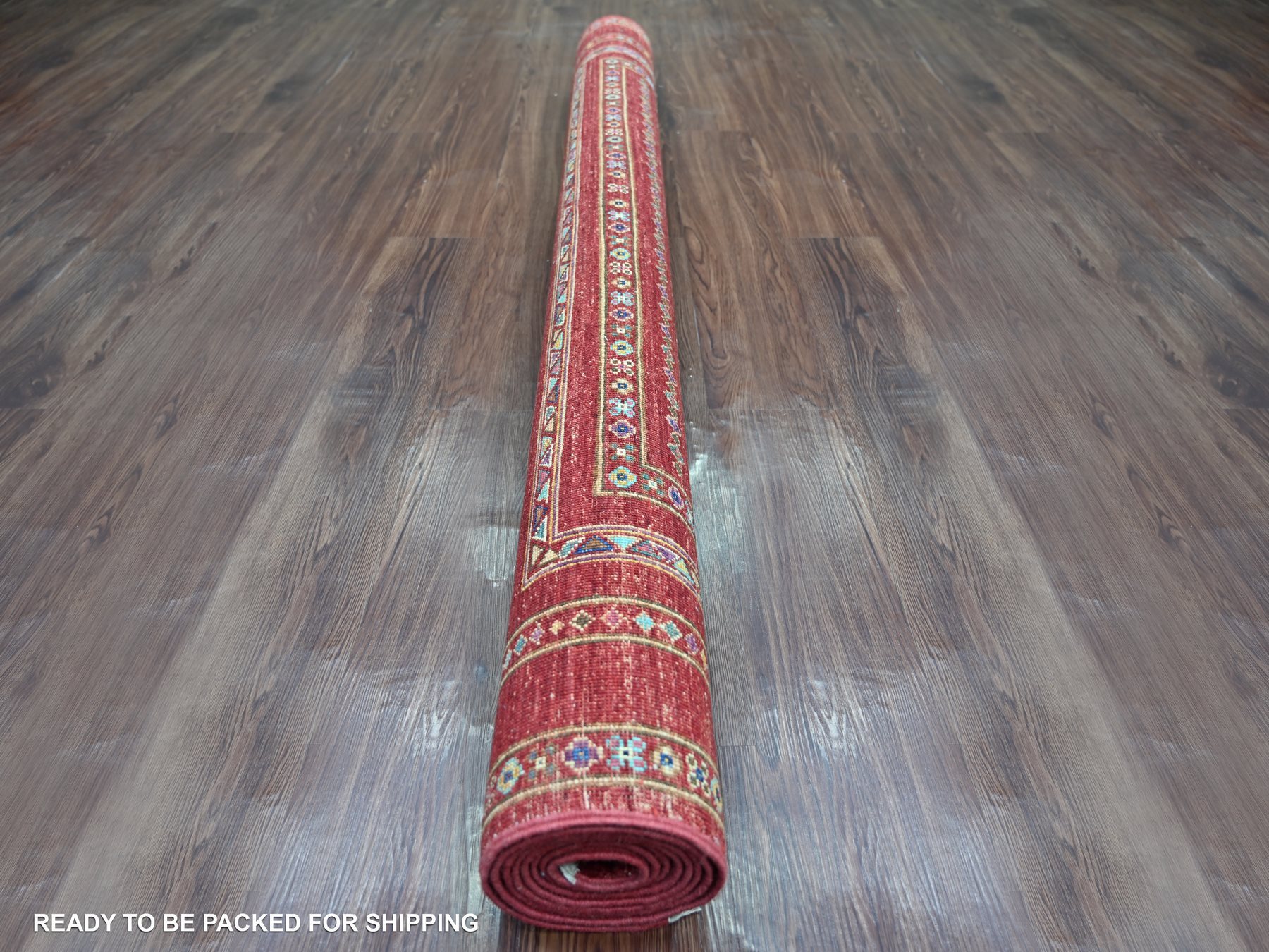 5'8"x8'3" Savvy Red, Kashkuli Gabbeh with Khorjin Design, Small Animal Figurines, Hand Knotted, Natural Wool, Vegetable Dyes, Oriental Rug HR21289 - Image 4