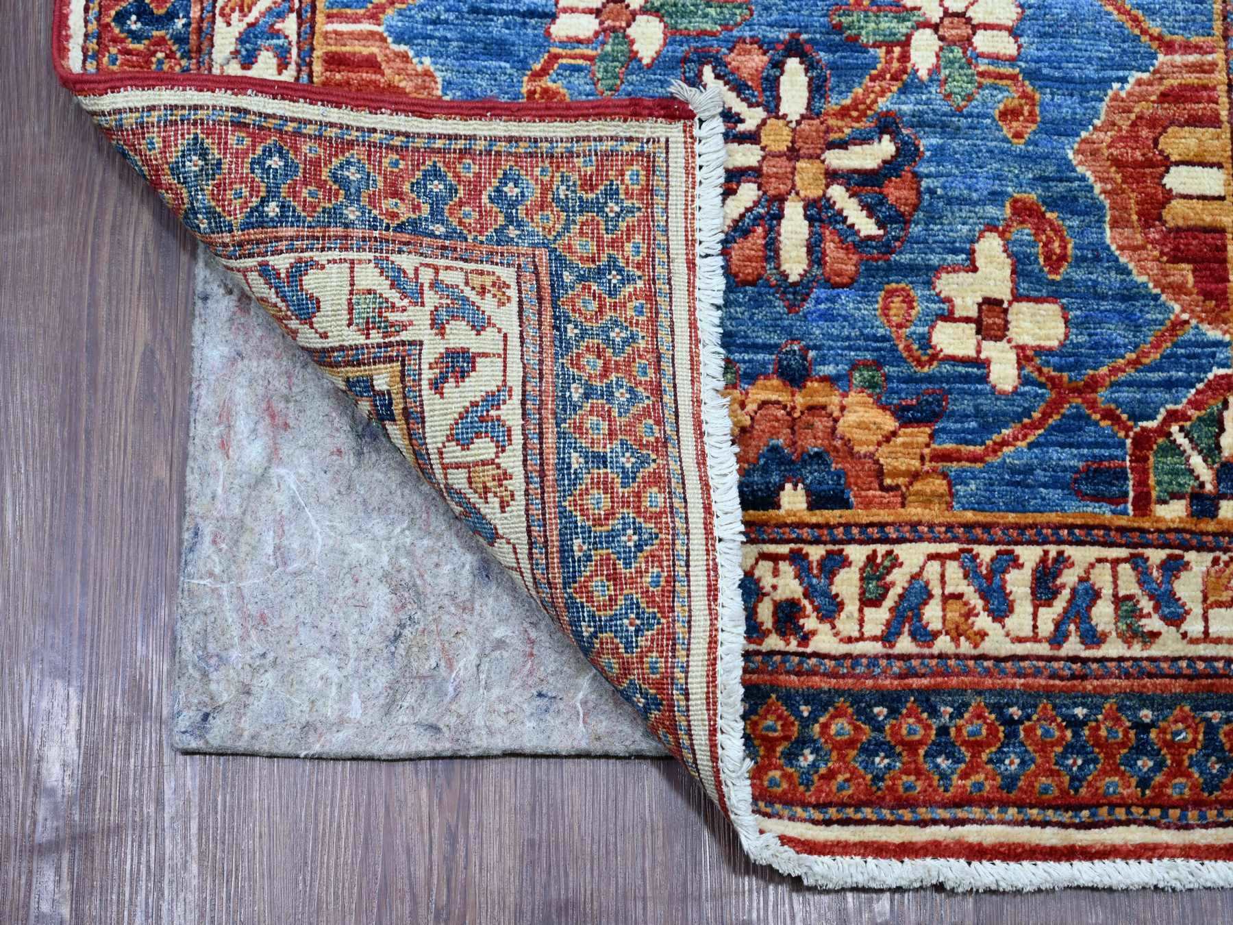 2'10"x19'3" Marlin Blue, Aryana Grade, Mahal All Over Design, Hand Knotted, High Mountain Wool, Soft Pile, Vegetable Dyes, Densely Woven, XL Runner, Oriental Rug HR21318 - Image 2