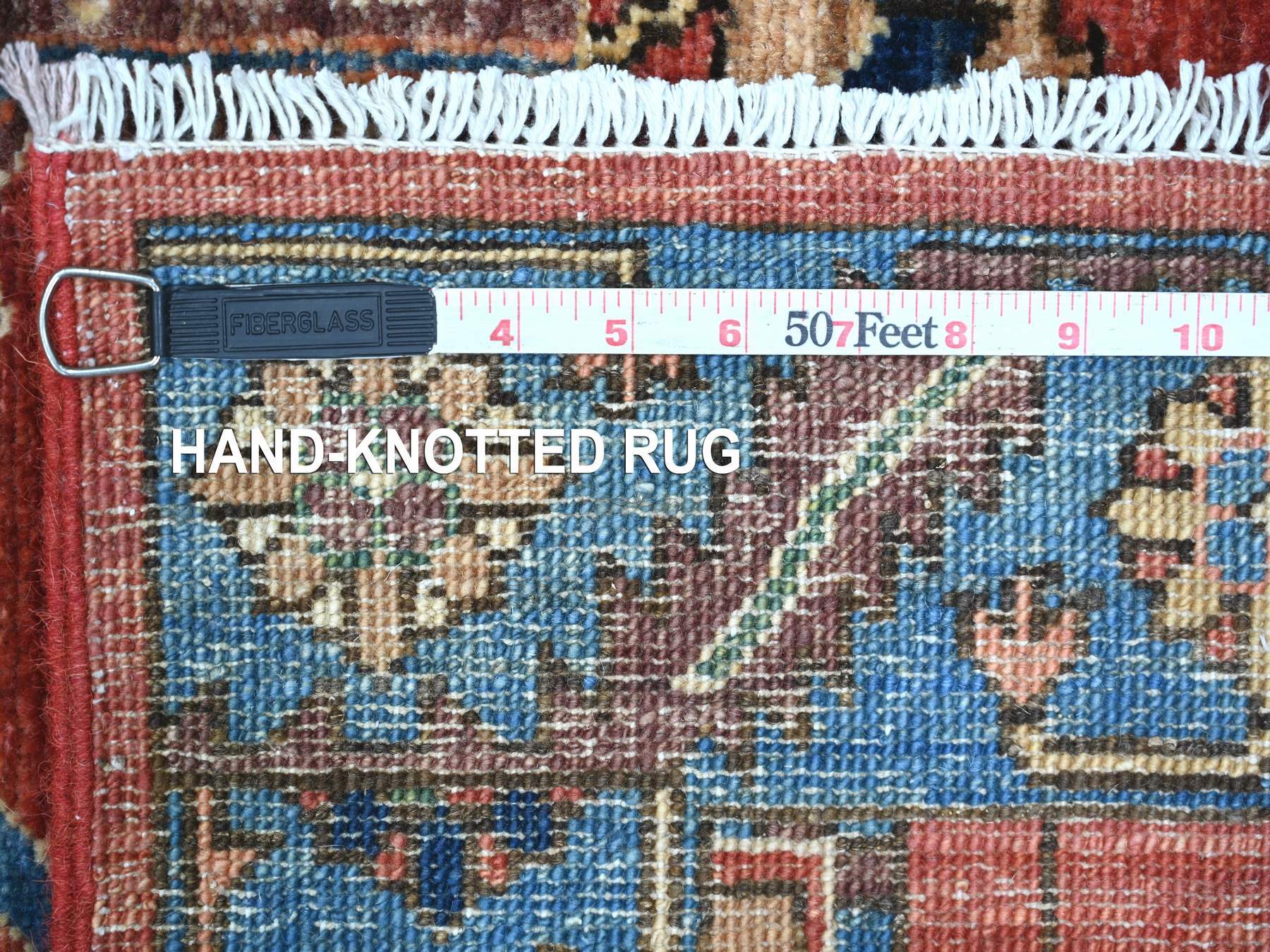 3'2"x15'6" Savvy Red, Aryana Collection, Heriz Design, Hand Knotted, High Mountain Wool, Soft Pile, Vegetable Dyes, Densely Woven, XL Runner, Oriental Rug HR21374 - Image 6