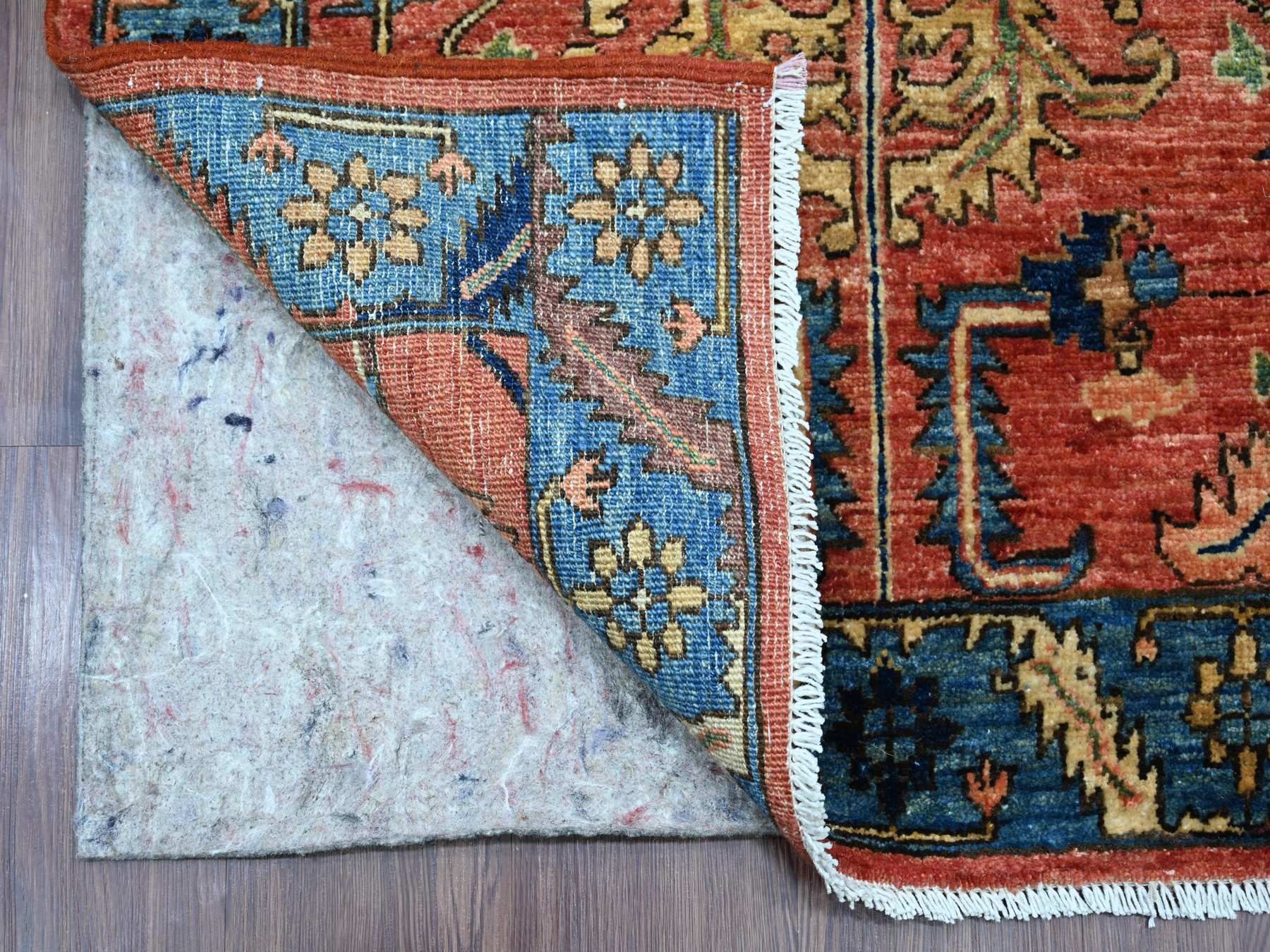 3'x19'1" Savvy Red, Aryana Collection, Heriz All Over Design, Hand Knotted, High Mountain Wool, Soft Pile, Vegetable Dyes, Densely Woven, XL Runner, Oriental Rug HR21501 - Image 2