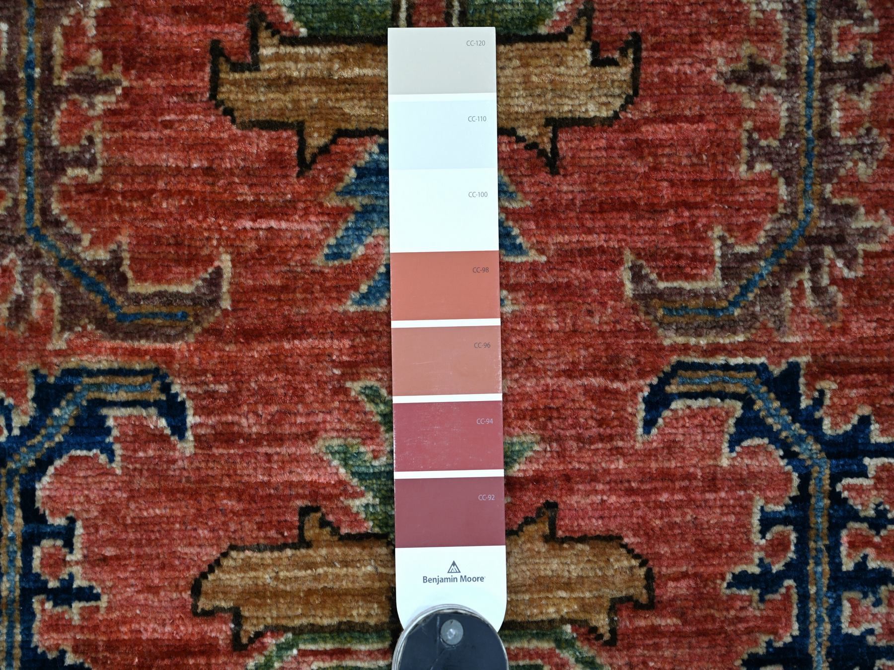 3'x19'1" Savvy Red, Aryana Collection, Heriz All Over Design, Hand Knotted, High Mountain Wool, Soft Pile, Vegetable Dyes, Densely Woven, XL Runner, Oriental Rug HR21501 - Image 3