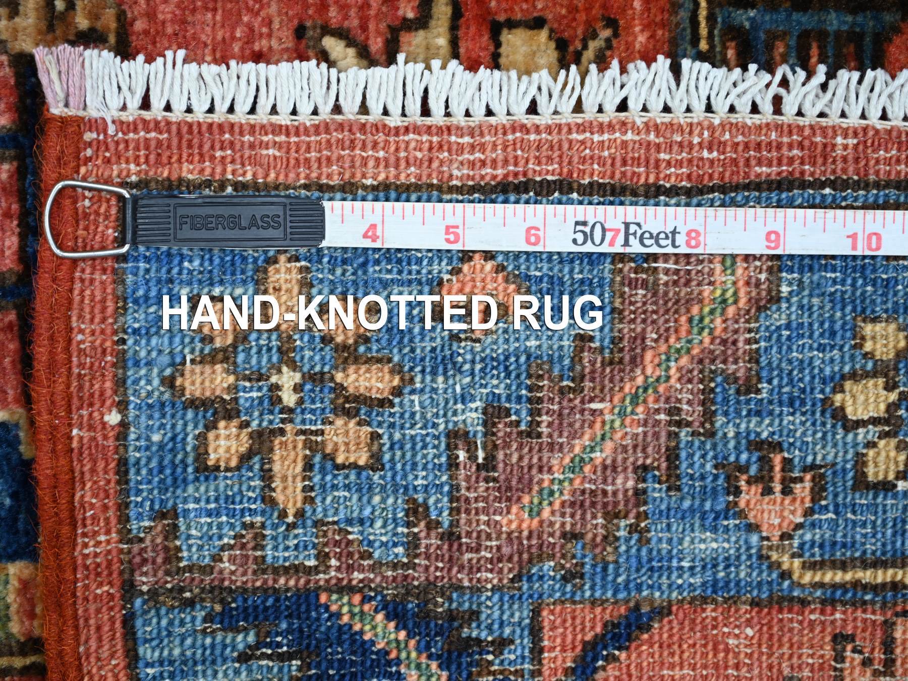 3'x19'1" Savvy Red, Aryana Collection, Heriz All Over Design, Hand Knotted, High Mountain Wool, Soft Pile, Vegetable Dyes, Densely Woven, XL Runner, Oriental Rug HR21501 - Image 6