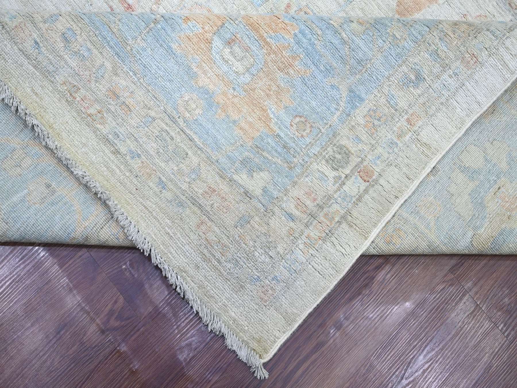 11'9"x14' Light Gray, Mahal All Over Design, Shiny Wool, Hand Knotted, Denser Weave, Oriental Rug HR22130 - Image 6