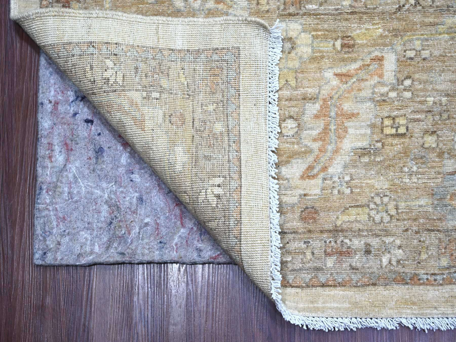 10'1"x13'10" Light Brown, Peshawar with All Over Design, Hand Knotted, High Mountain Wool, Denser Weave, Oriental Rug HR22349 - Image 4