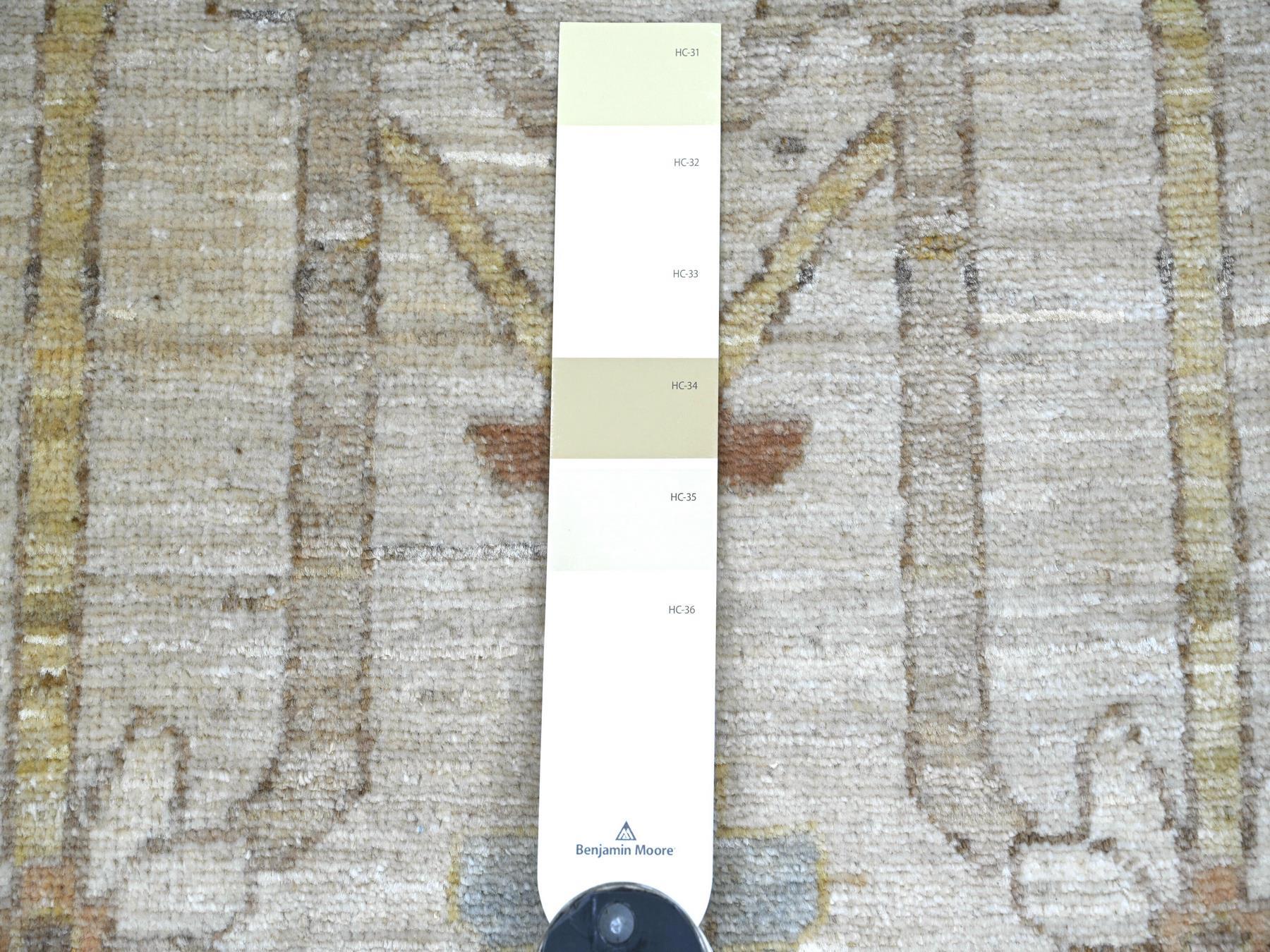 10'1"x13'10" Light Brown, Peshawar with All Over Design, Hand Knotted, High Mountain Wool, Denser Weave, Oriental Rug HR22349 - Image 7