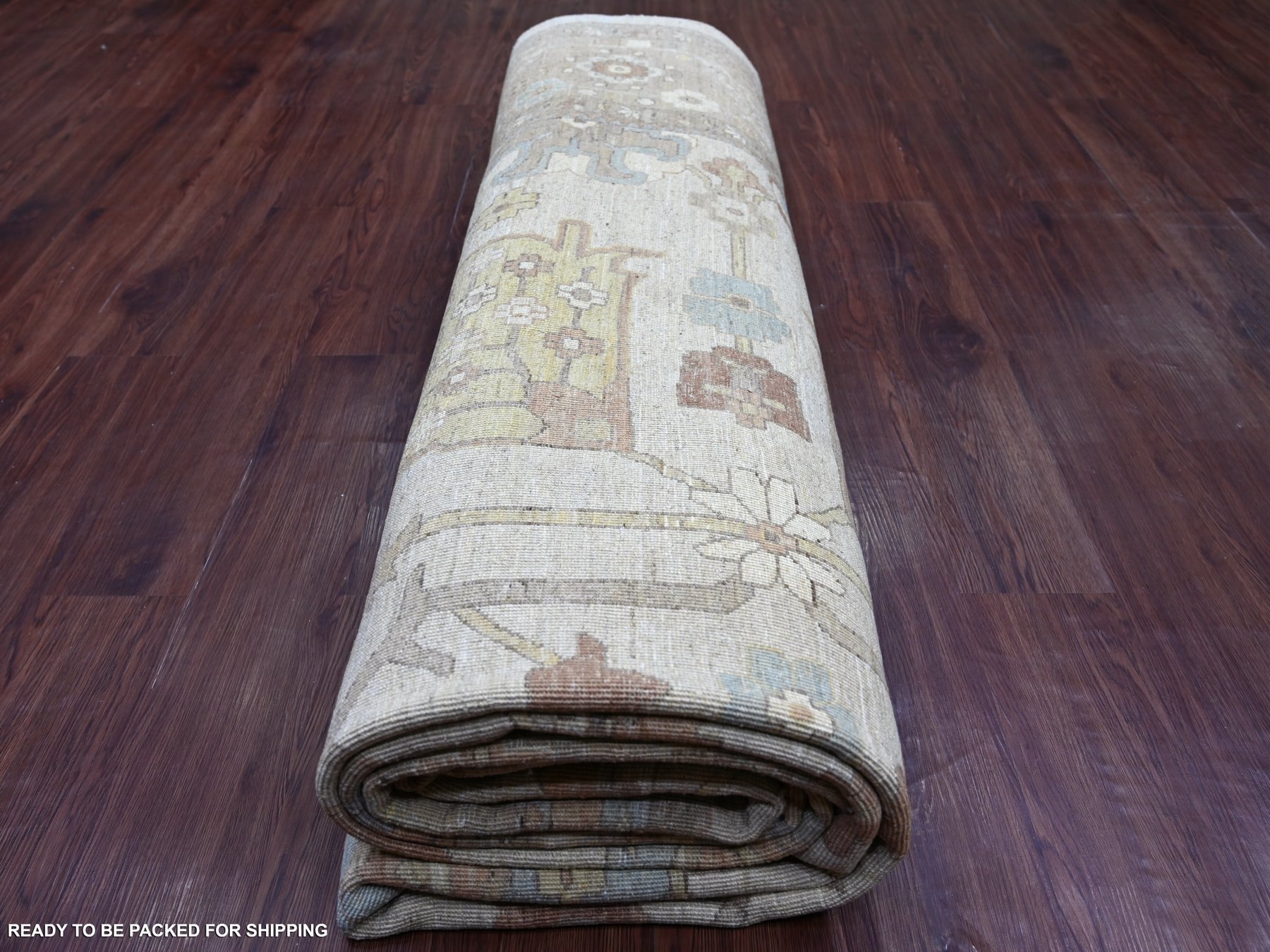 10'1"x13'10" Light Brown, Peshawar with All Over Design, Hand Knotted, High Mountain Wool, Denser Weave, Oriental Rug HR22349 - Image 9