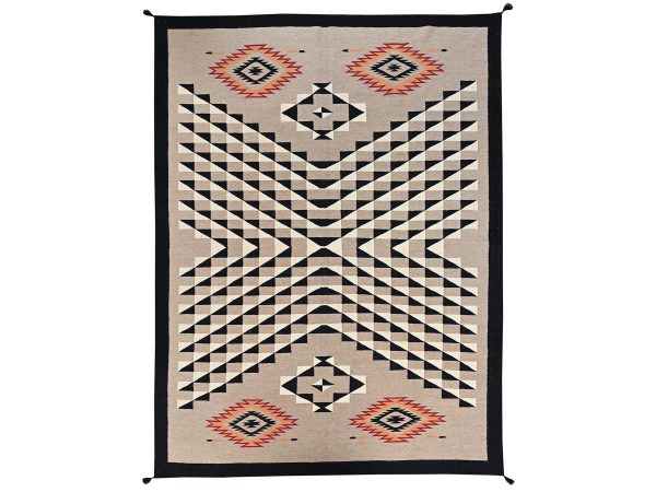 9'x11'10" Khaki Brown, Flat Weave, American Indian Southwest Geometric Design, Hand Woven, 100% Wool, Oriental Rug HR2271