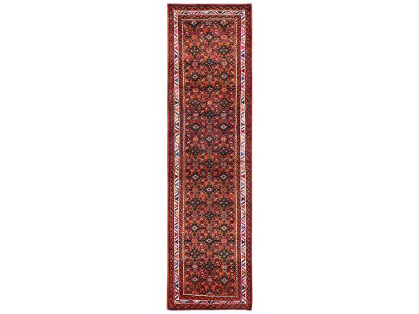2'6"x9'4" Salmon Color, New Persian Hussainabad with All Over Design, Hand Knotted, Full Pile, Soft and Shiny Wool, Runner, Oriental Rug HR2594