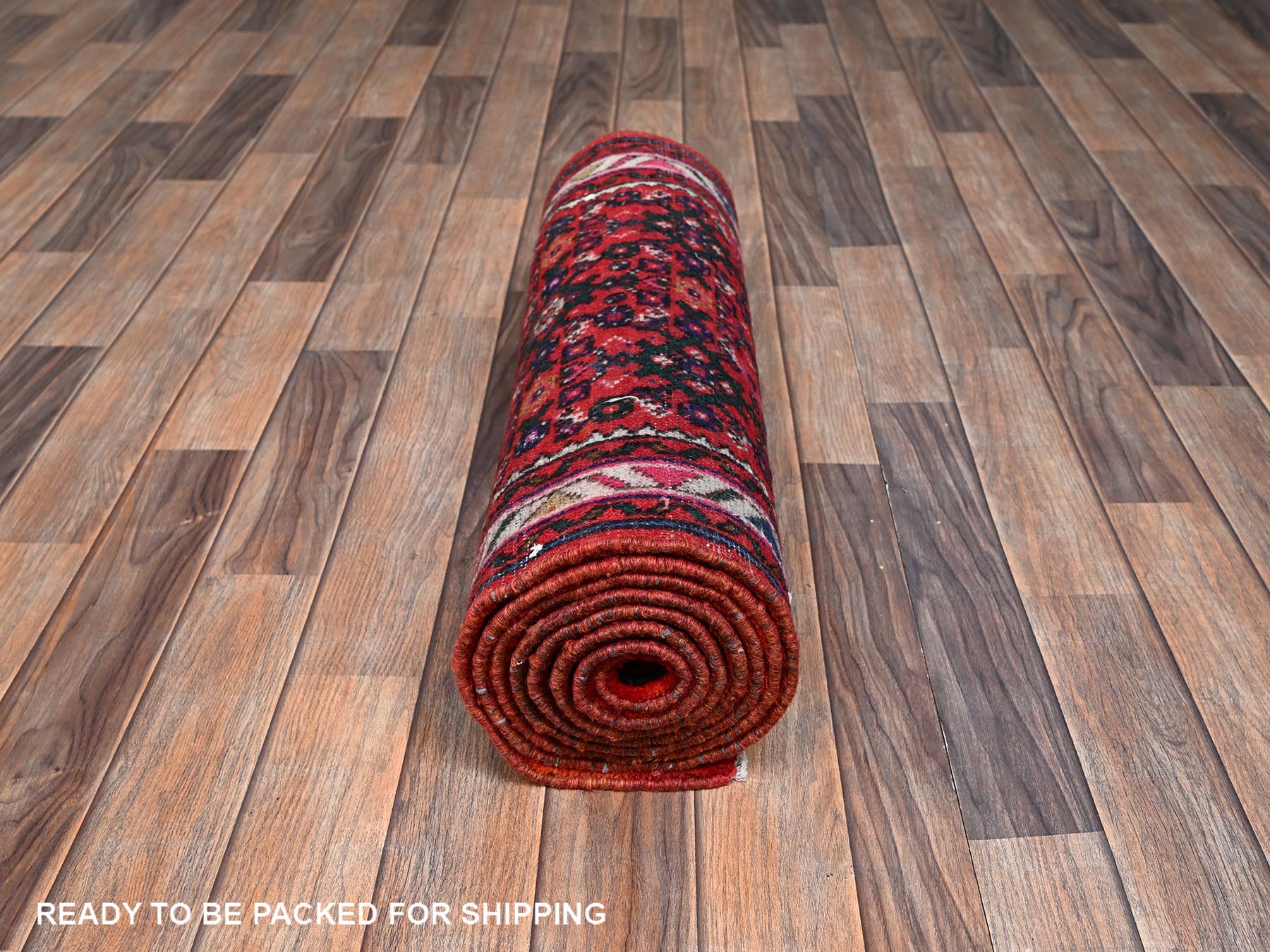 2'6"x9'4" Salmon Color, New Persian Hussainabad with All Over Design, Hand Knotted, Full Pile, Soft and Shiny Wool, Runner, Oriental Rug HR2594 - Image 5