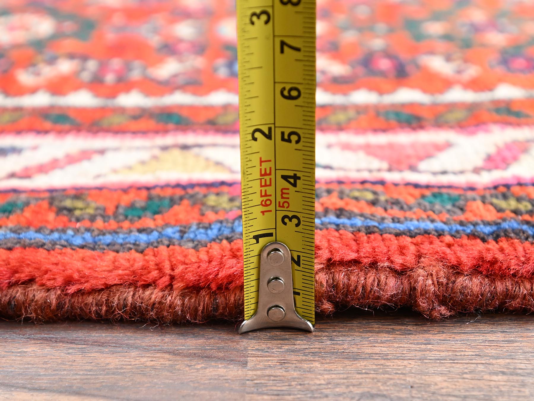 2'6"x9'4" Salmon Color, New Persian Hussainabad with All Over Design, Hand Knotted, Full Pile, Soft and Shiny Wool, Runner, Oriental Rug HR2594 - Image 6