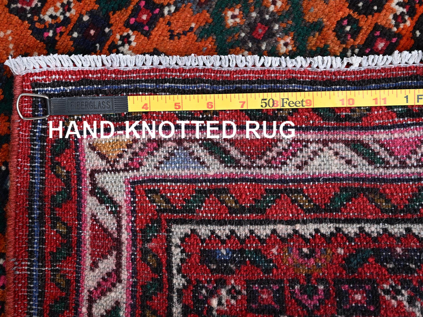 2'6"x9'4" Salmon Color, New Persian Hussainabad with All Over Design, Hand Knotted, Full Pile, Soft and Shiny Wool, Runner, Oriental Rug HR2594 - Image 7