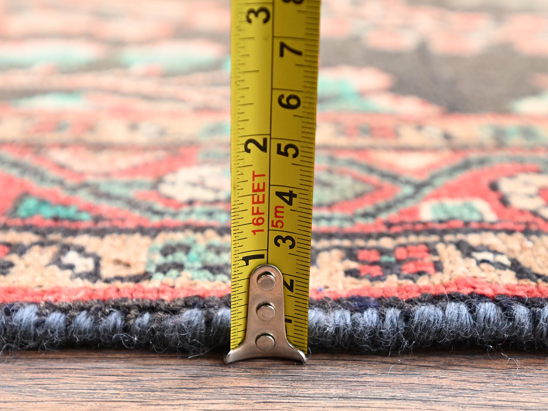 2'10"x9'9" Umber Brown, Vintage Persian Lilahan with All Over Design, Worn Down and Distressed, 100% Wool, Hand Knotted, Zero Pile, Sides and Ends Professionally Secured, Runner, Oriental Rug HR2612 - Image 6