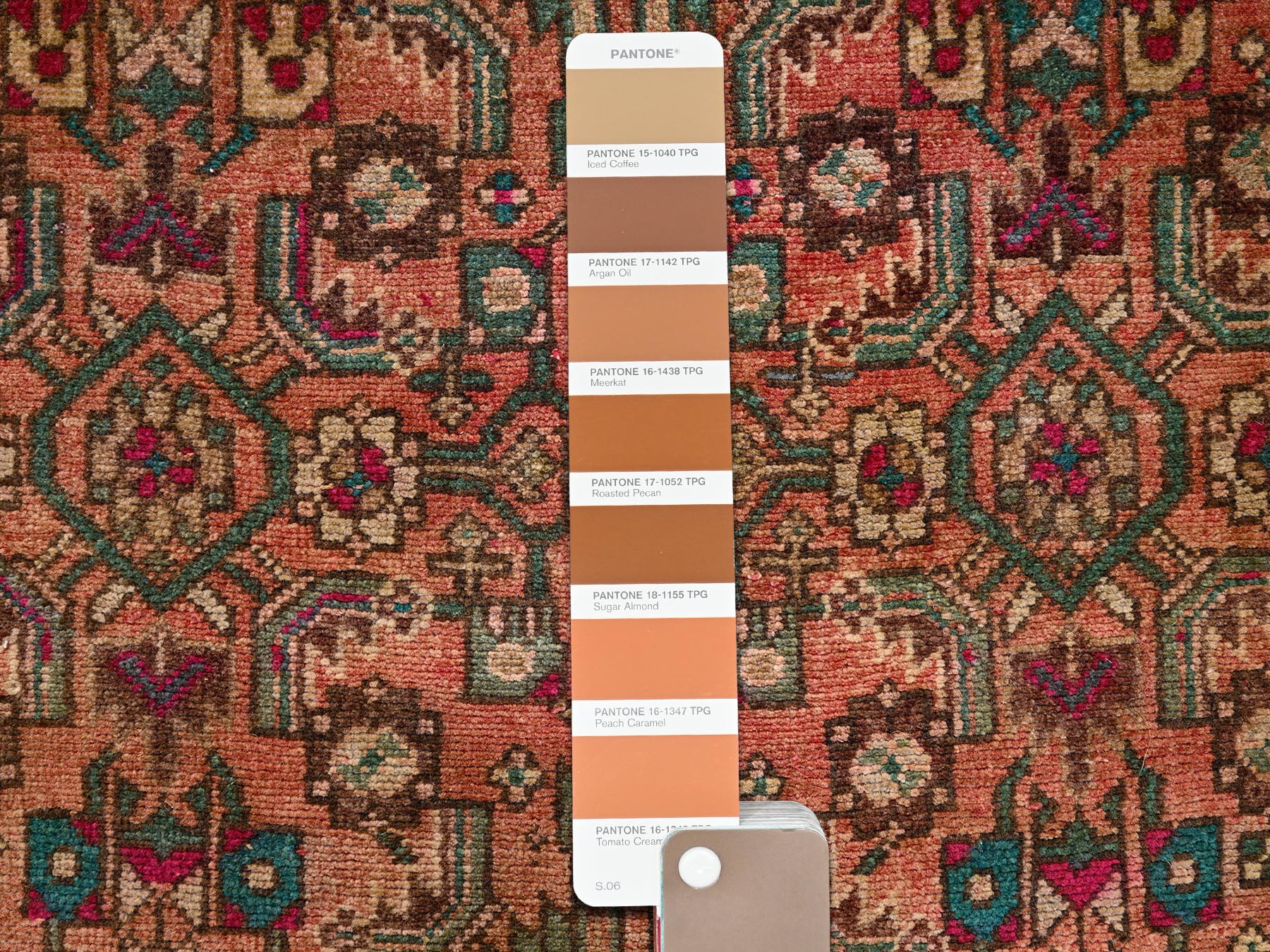 2'9"x9'4" Cinnamon Brown, Vintage Persian Hamadan with All Over Design, Worn Down and Distressed, 100% Wool, Hand Knotted, Zero Pile, Sides and Ends Professionally Secured, Runner, Oriental Rug HR2613 - Image 4
