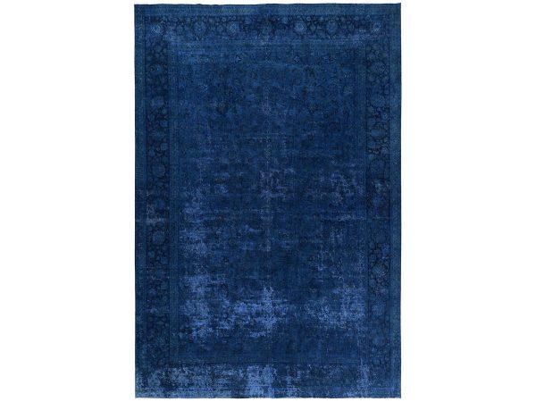13'x18'8" Yale Blue, Overdyed Persian Nain, 400 KPSI, Wool & Silk, Distressed, Hand Knotted, Oversized, XL, Oriental Rug HR2756