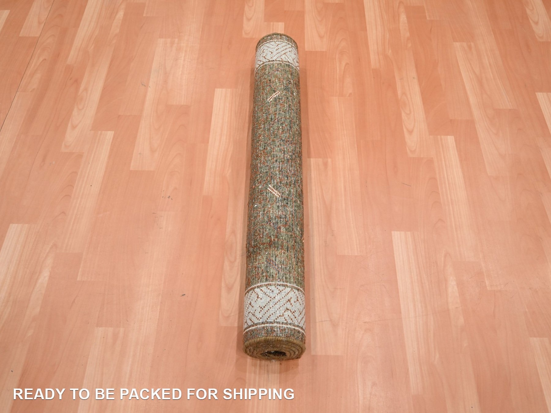 3'2"x5'2" Shades of Brown, Khotan Influence All Over Intricate Design, Zero Pile, 100% Wool, Hand Knotted, Oriental Rug HR75897 - Image 5