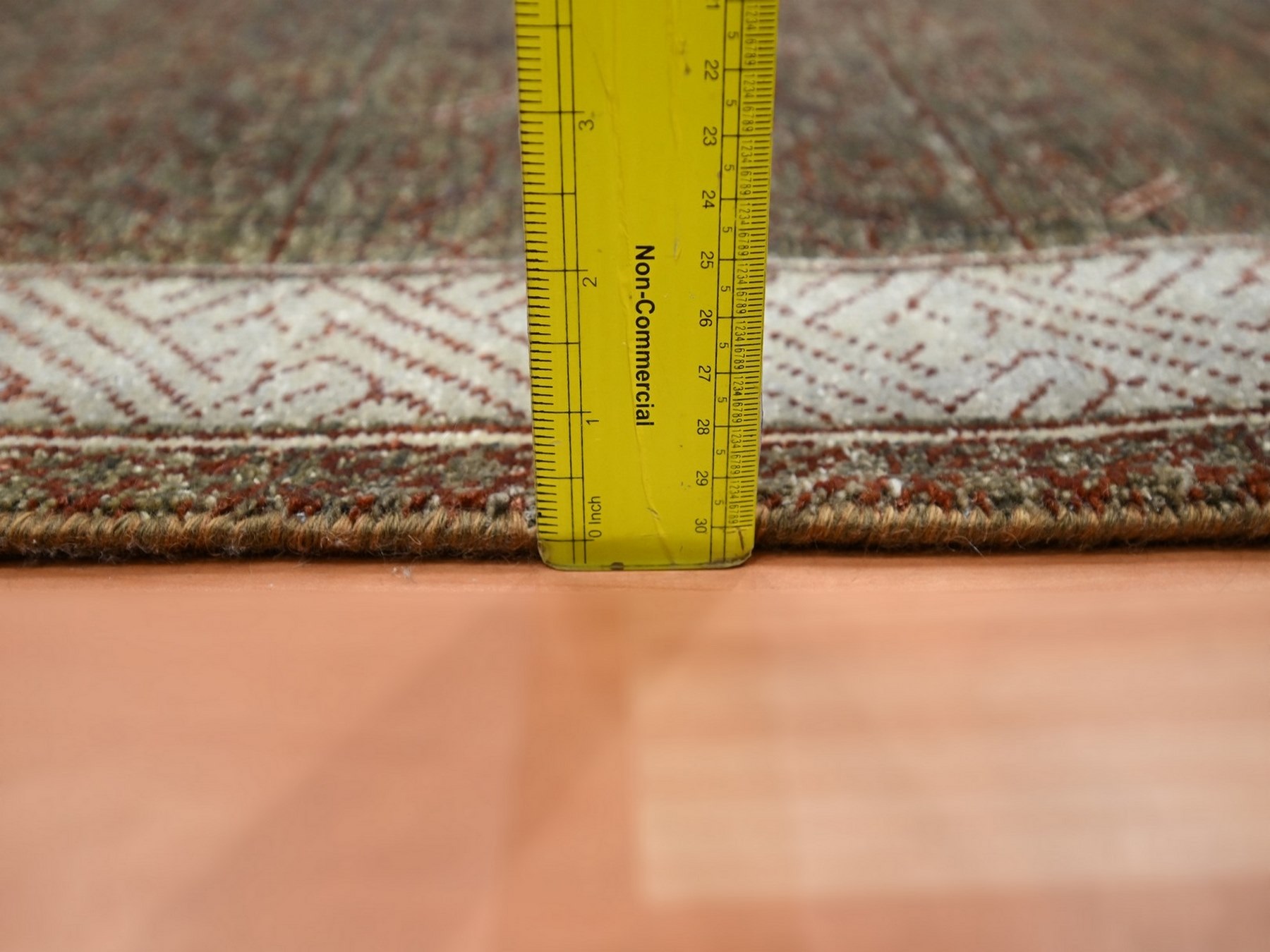 3'2"x5'2" Shades of Brown, Khotan Influence All Over Intricate Design, Zero Pile, 100% Wool, Hand Knotted, Oriental Rug HR75897 - Image 6