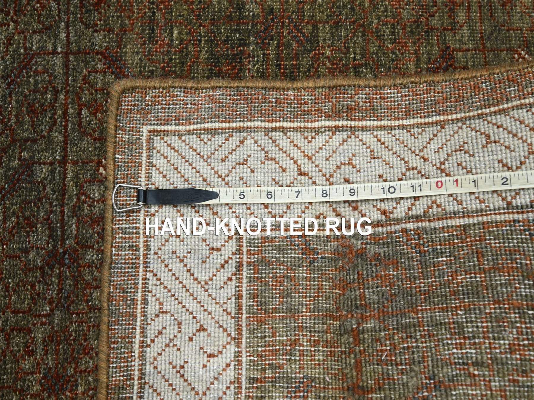 3'2"x5'2" Shades of Brown, Khotan Influence All Over Intricate Design, Zero Pile, 100% Wool, Hand Knotted, Oriental Rug HR75897 - Image 7
