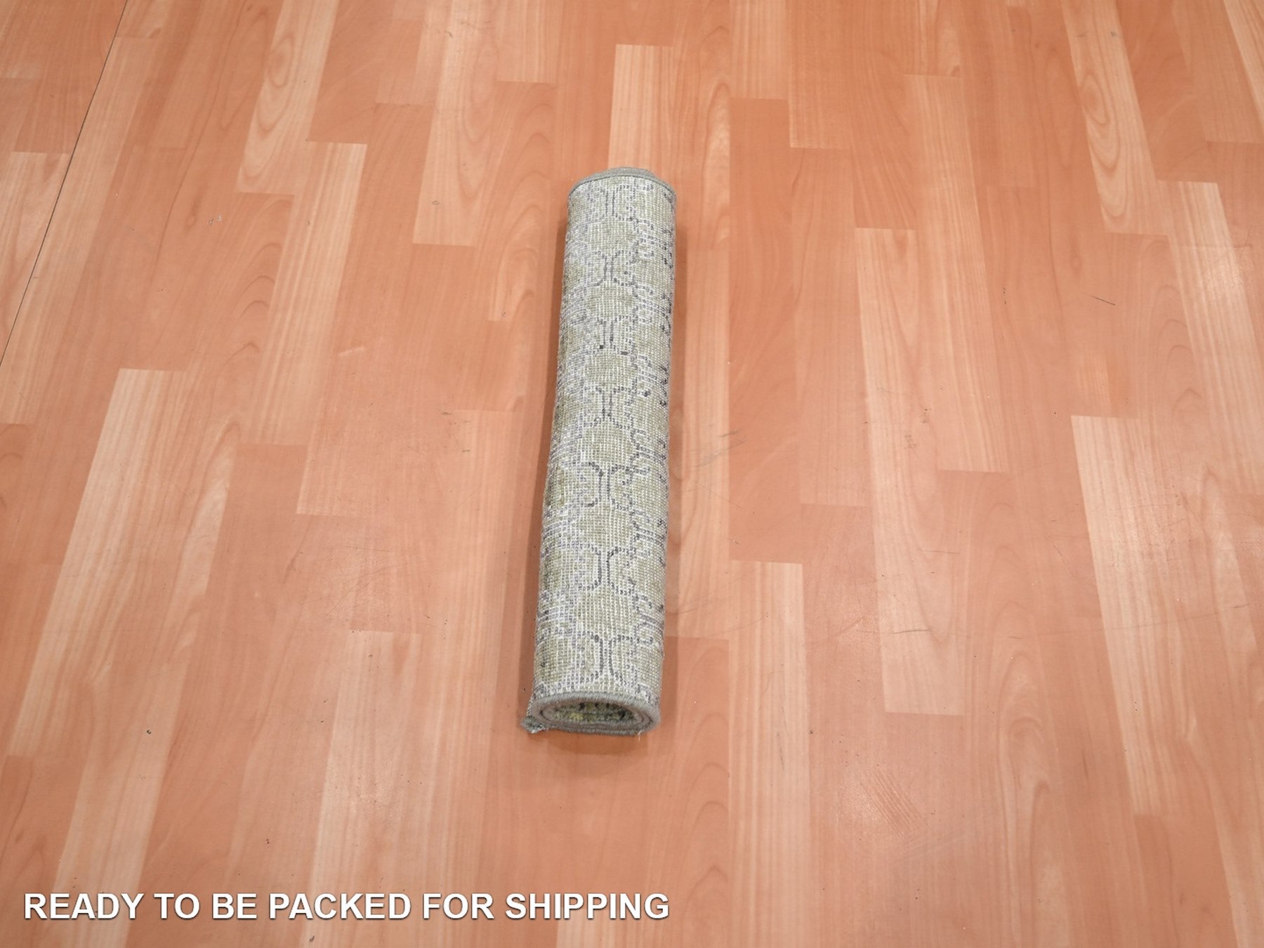 2'x3' Olive Green, Khotan Design, Silk, Hand Knotted, Sample, Mat, Oriental Rug HR75923 - Image 5