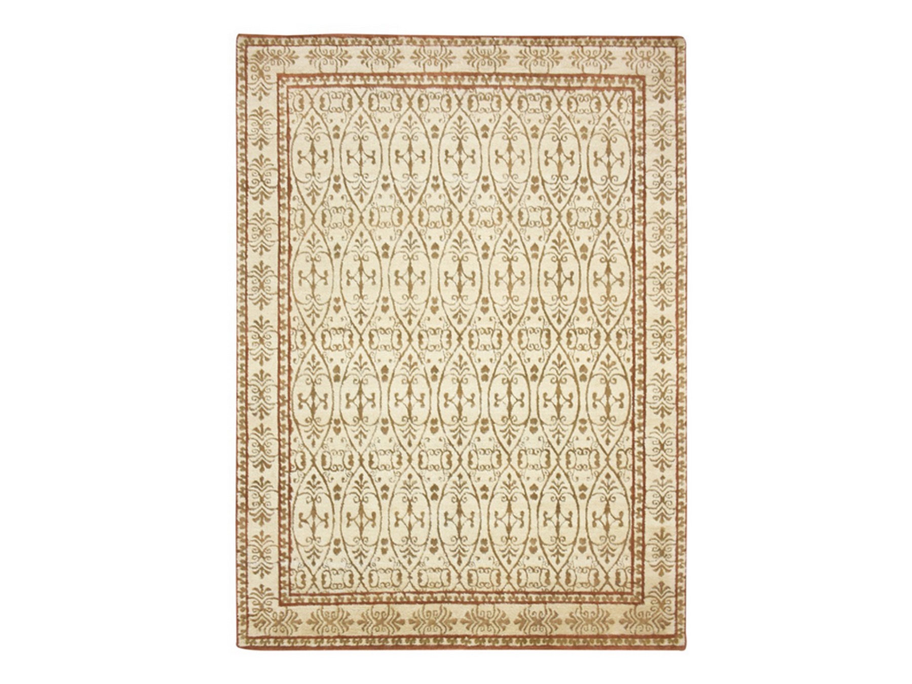 9'x12'3" Ivory with Warm Earth Tone Colors, Persian Influence Design, Shaggy Pile, Hi and Low, Tone on Tone, Pure Wool, Hand Knotted, Oriental Rug HR75947