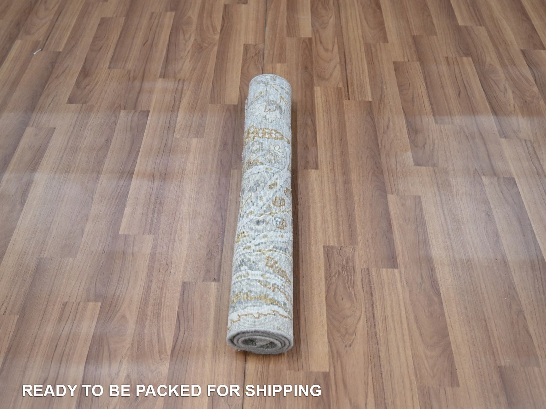 2'x3' Spanish Gray, Zero Pile, 200 KPSI, Meditation Tree of Life Design, Tone on Tone, Densely Woven, Hand Knotted, 100% Wool, Sample, Mat, Oriental Rug HR77003 - Image 5