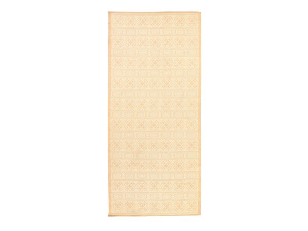 4'9"x10'9" Ivory New Hand Knotted, Natural Wool, Flat Weave, Double Weft Soumak, Wide Runner, Oriental Rug HR78621