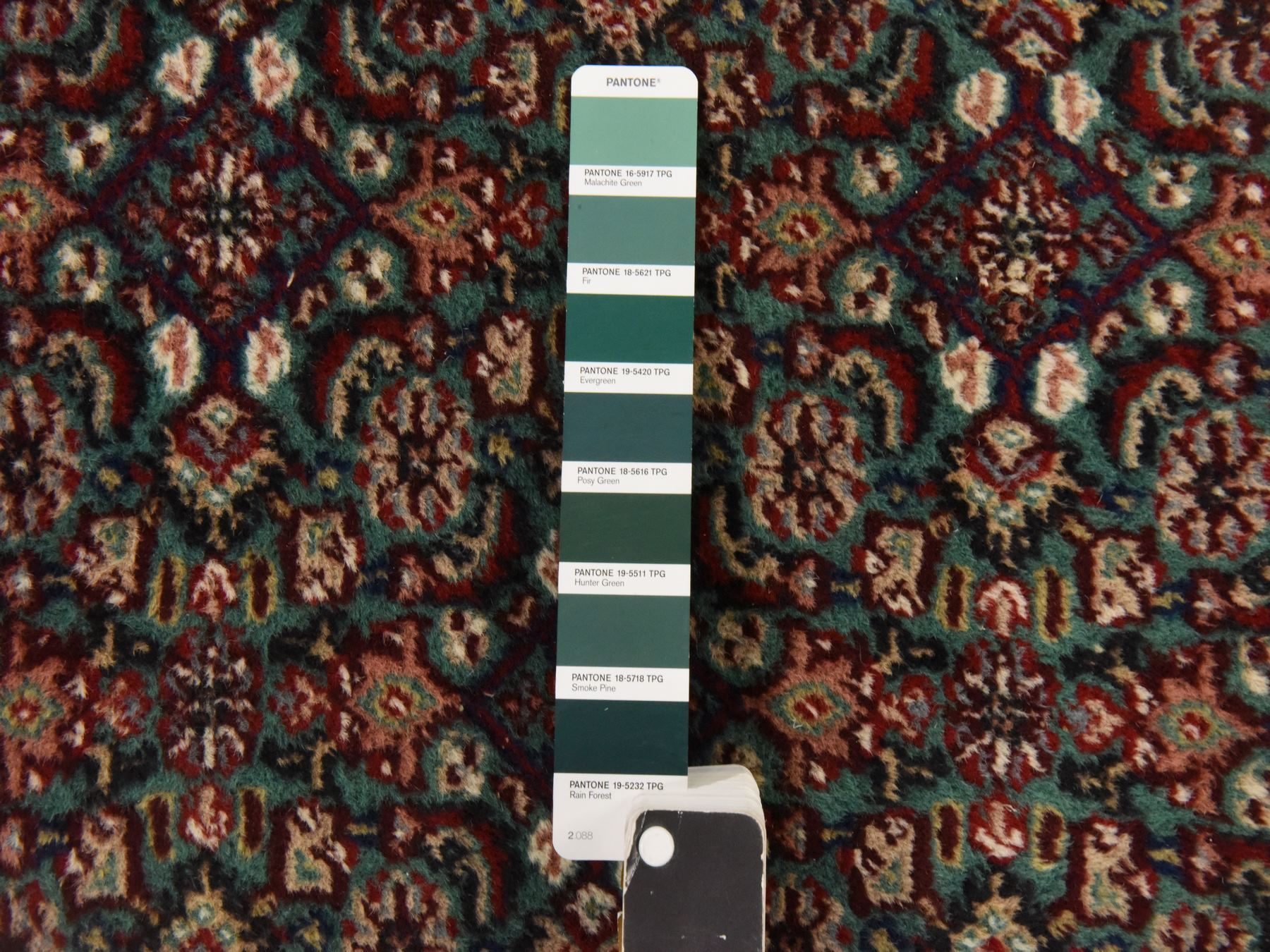 2'5"x9'6" Forest Green, Vintage Indo Bijar Herat with All Over Design, Very Good Condition, Clean, Sides and Ends Professionally Secured, Hand Knotted, Natural Wool, Narrow Runner, Fine Oriental Rug HR78625 - Image 5