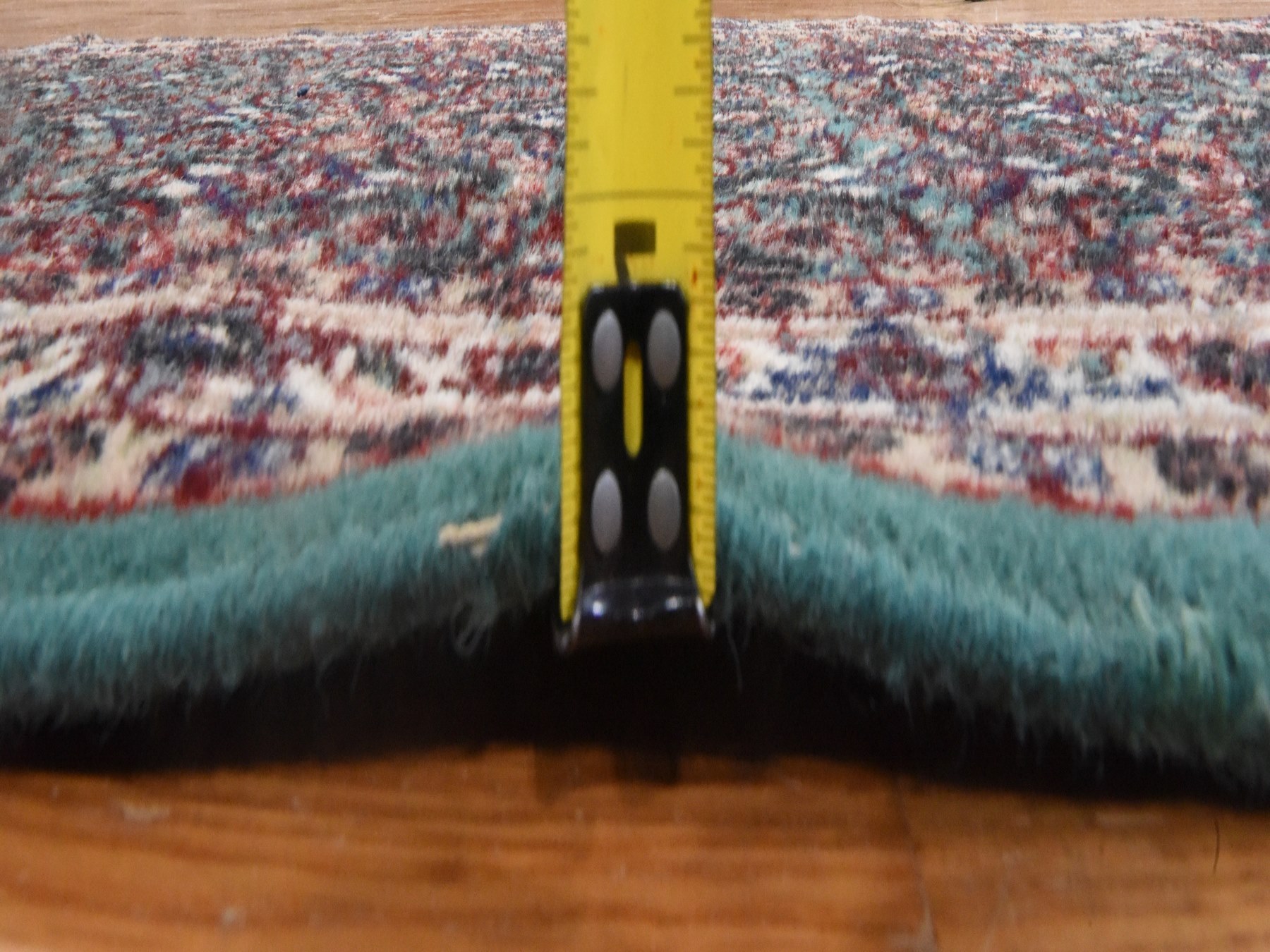 2'5"x9'6" Forest Green, Vintage Indo Bijar Herat with All Over Design, Very Good Condition, Clean, Sides and Ends Professionally Secured, Hand Knotted, Natural Wool, Narrow Runner, Fine Oriental Rug HR78625 - Image 7