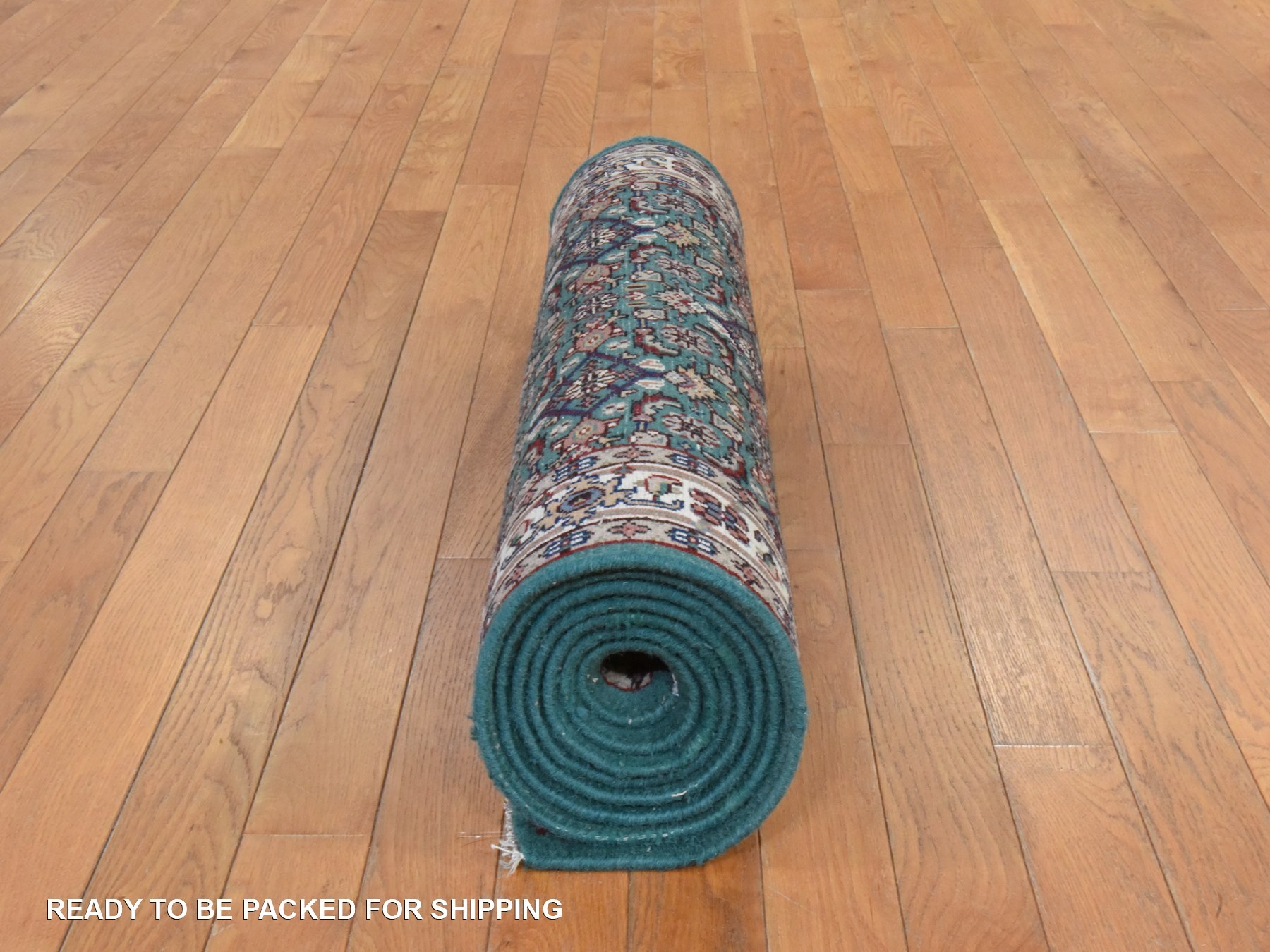 2'5"x9'6" Forest Green, Vintage Indo Bijar Herat with All Over Design, Very Good Condition, Clean, Sides and Ends Professionally Secured, Hand Knotted, Natural Wool, Narrow Runner, Fine Oriental Rug HR78625 - Image 8