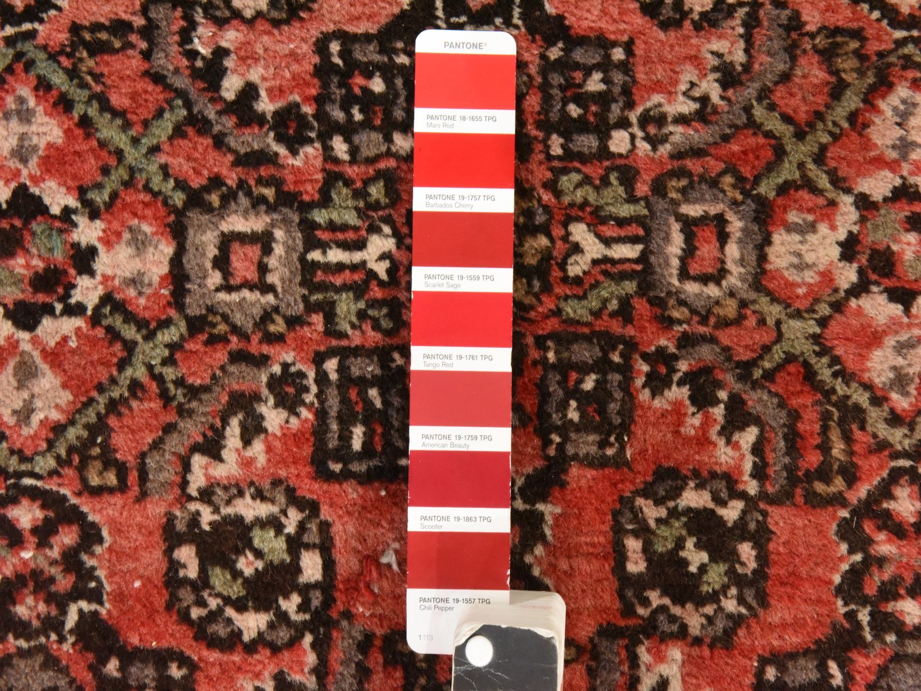 2'9"x23'6" Blush Red, Vintage Persian Hussainabad with All Over Design, Distinct Abrash, Full Pile, Great Condition, Hand Knotted, Organic Wool, Extra Long Runner, Oriental Rug HR78629 - Image 5