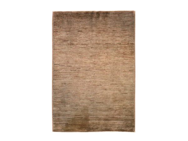 3'2"x5'1" Beaver Brown, Vintage Gabbeh, Plain Solid Design, Hand Knotted, 100% Wool, Oriental Rug HR78636