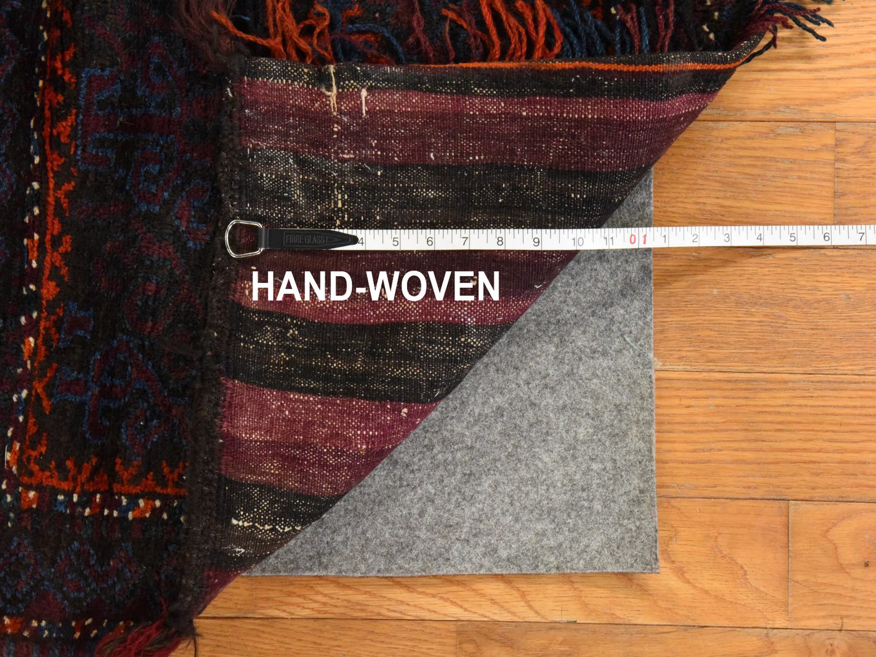 2'3"x5'4" Wine Red, Antique Baluch Saddle Bag, Hand Knotted, 100% Wool, Short & Narrow Runner, Oriental Rug HR78643 - Image 6
