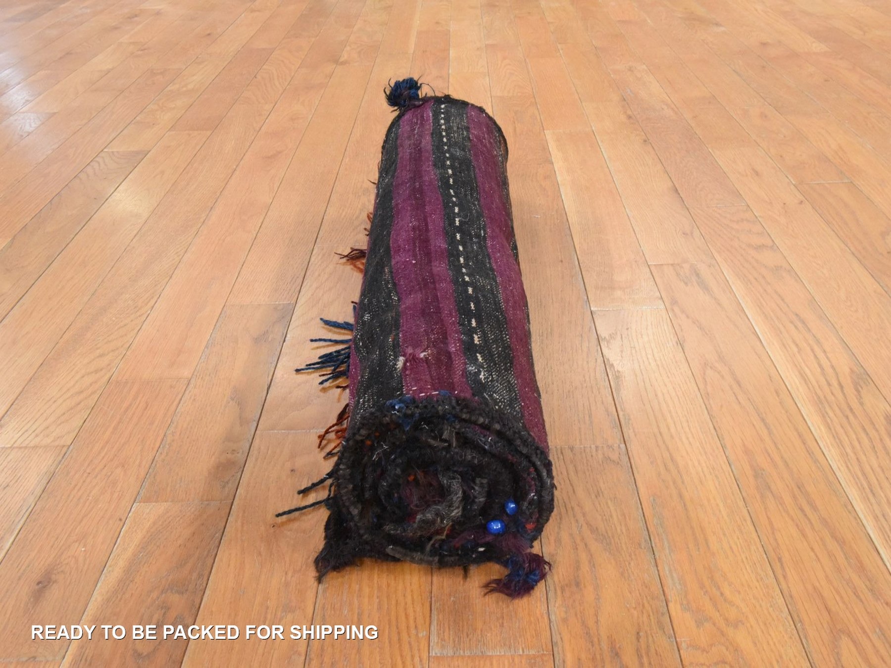 2'3"x5'4" Wine Red, Antique Baluch Saddle Bag, Hand Knotted, 100% Wool, Short & Narrow Runner, Oriental Rug HR78643 - Image 8