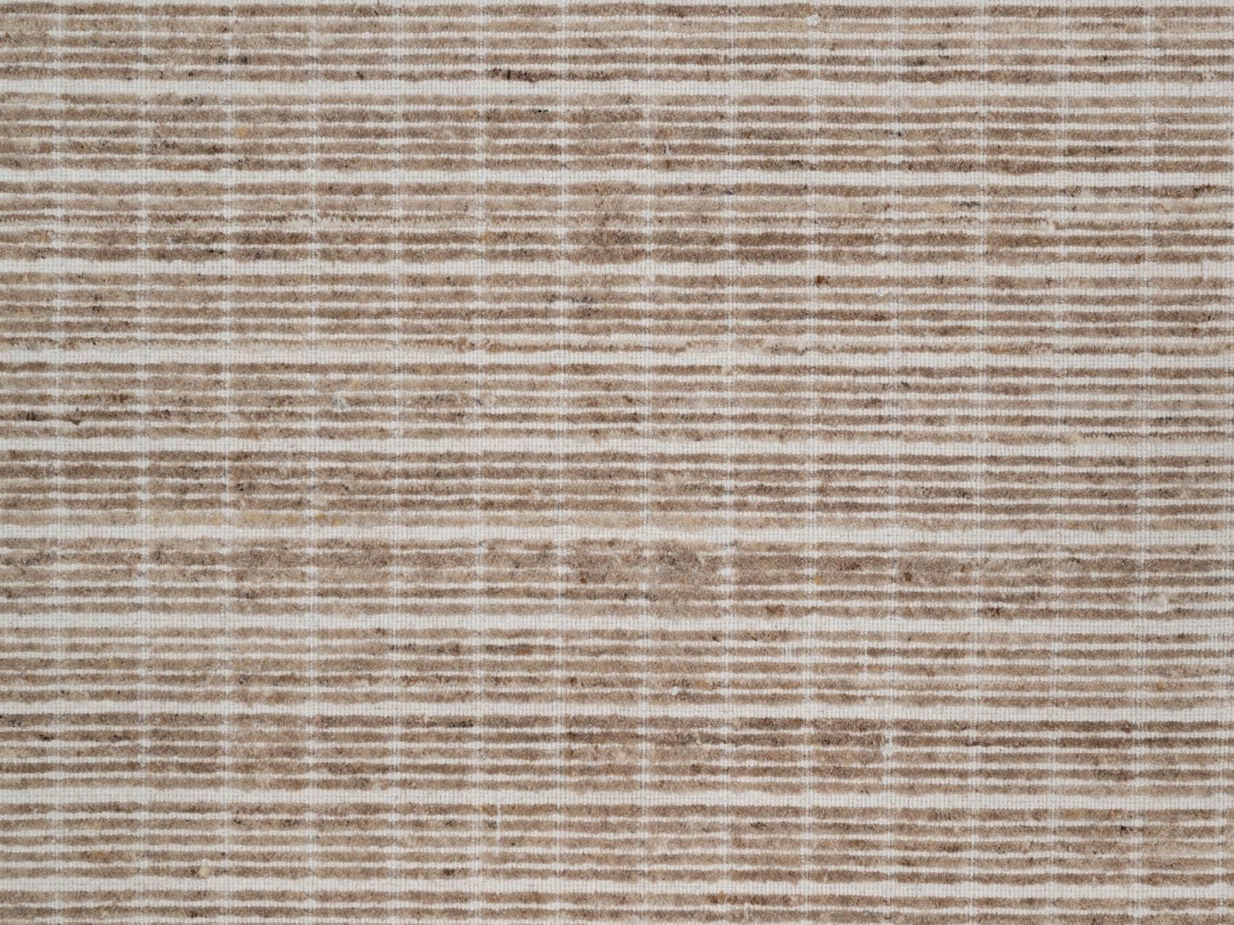 10'2"x14' Sand Brown, Modern Plain Decor Box Design, Soft to Touch, Loomed Knotted, 100% Wool, Oriental Rug HR91698 - Image 8